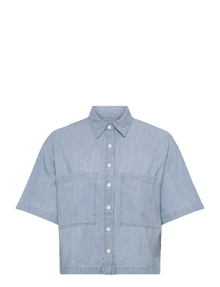 Levi's® - HARLIE SS CROPPED SHIRT BRASS - teksasärgid - med indigo - flat finish2 - 0