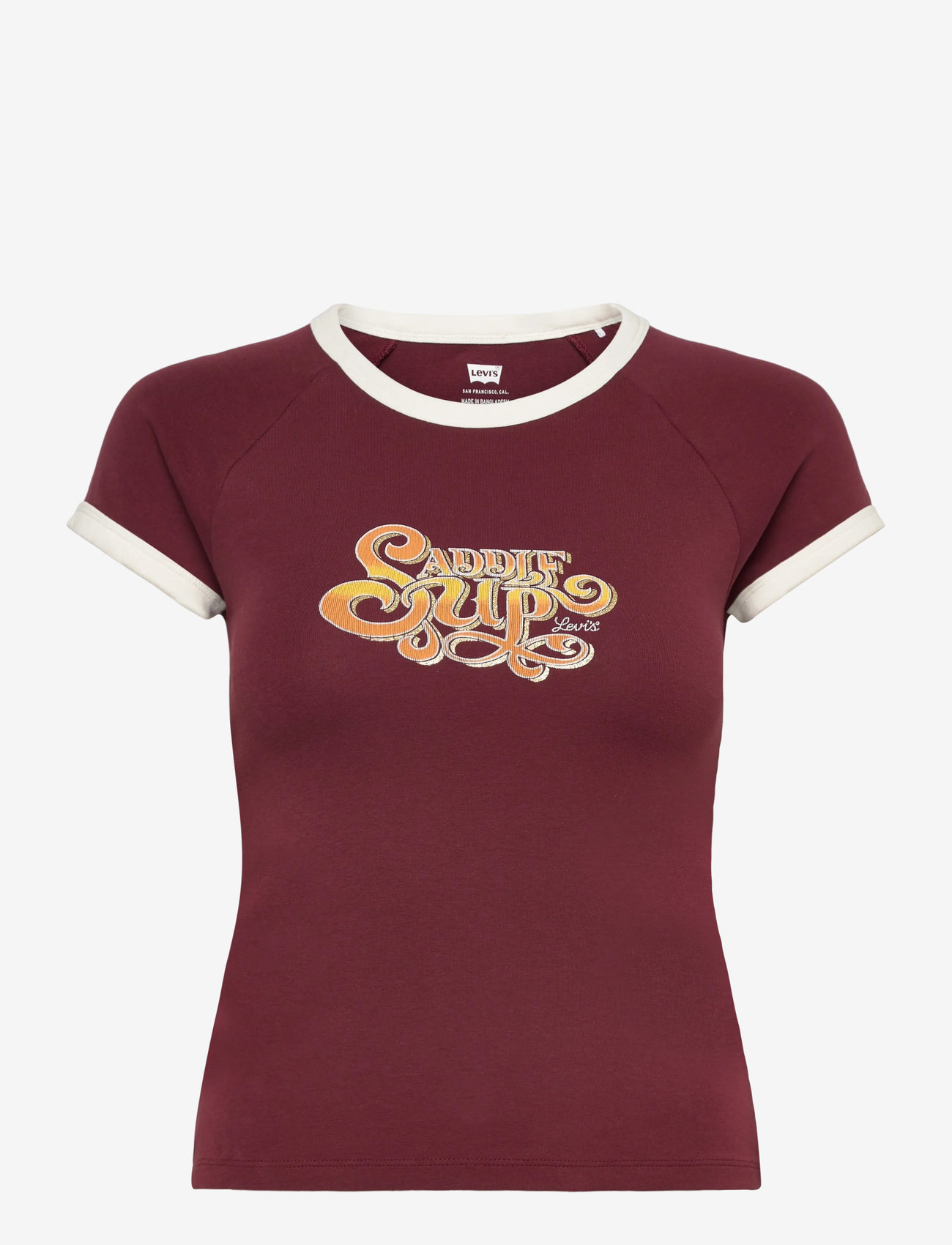 Levi's® - GR RILEY RAGLAN TEE GLITZ SADD - t-shirts - reds - 1