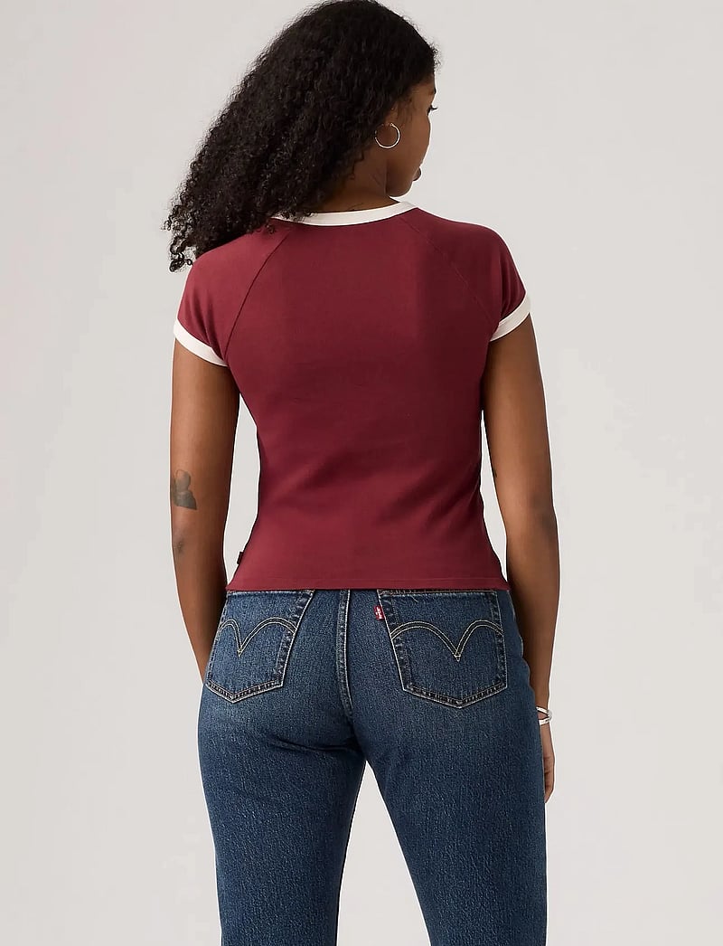 Levi's® - GR RILEY RAGLAN TEE GLITZ SADD - t-shirts - reds - 3