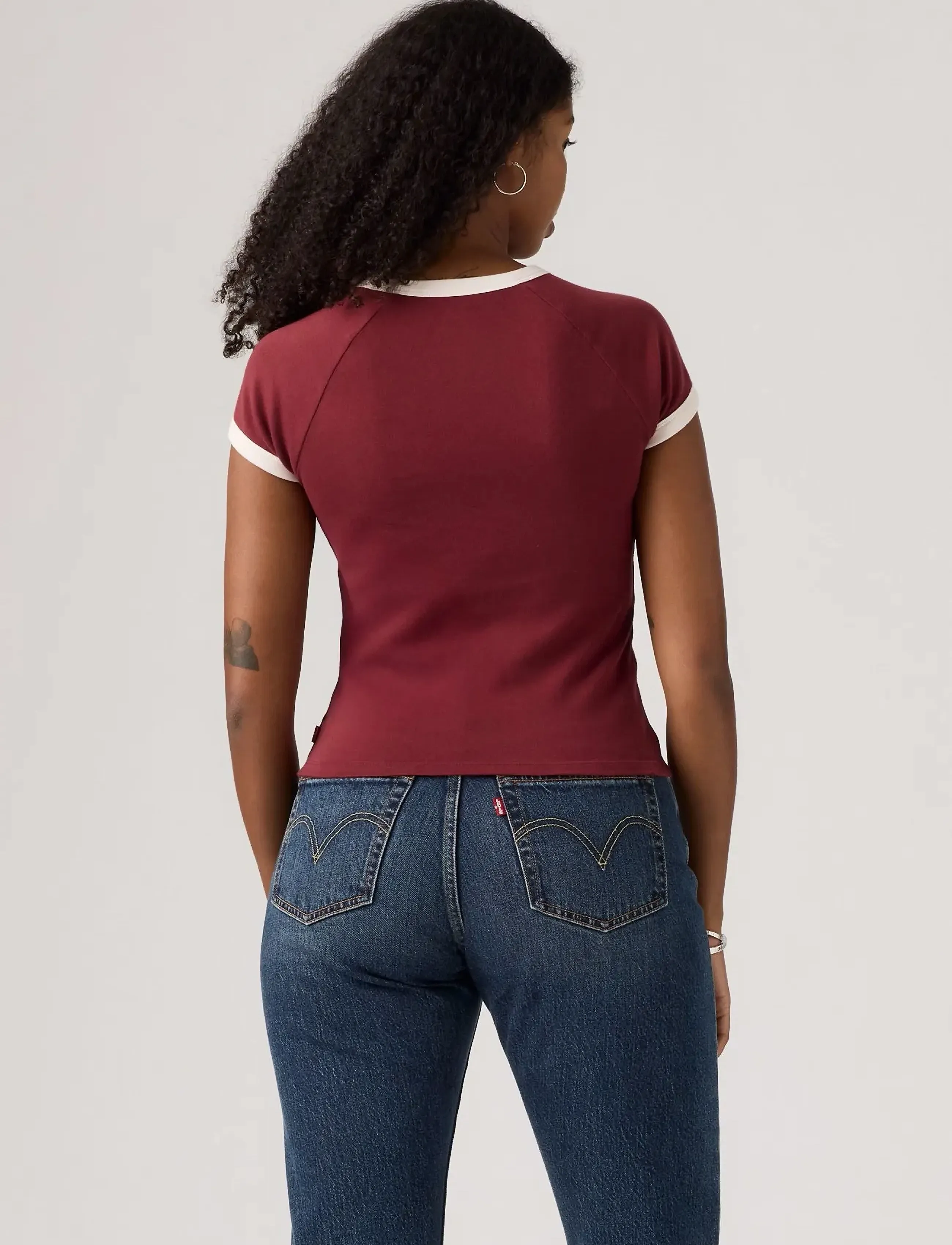 Levi's® - GR RILEY RAGLAN TEE GLITZ SADD - reds - 3