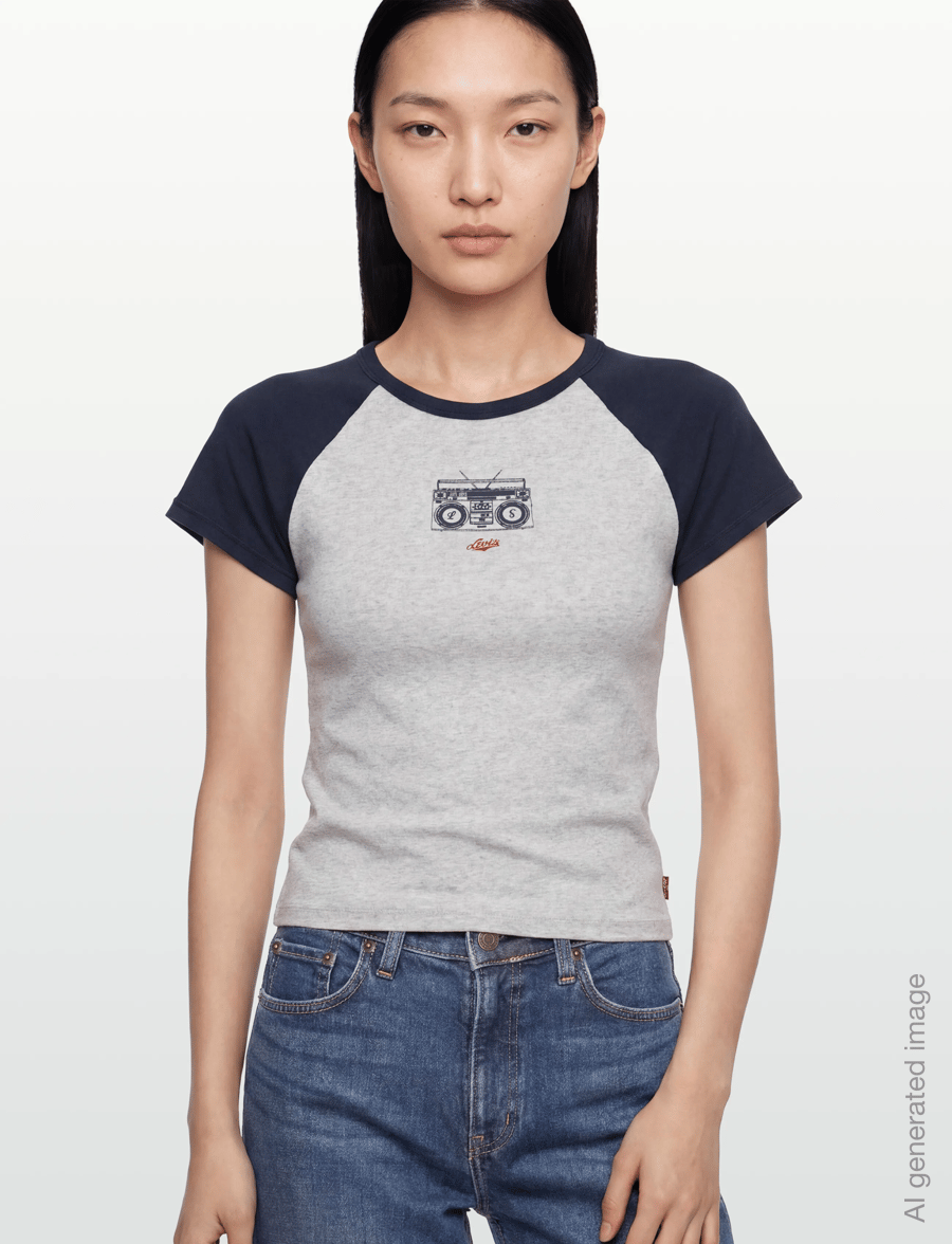 Levi's® - GR RILEY RAGLAN TEE SOUND ON O - t-shirts - greys - 3