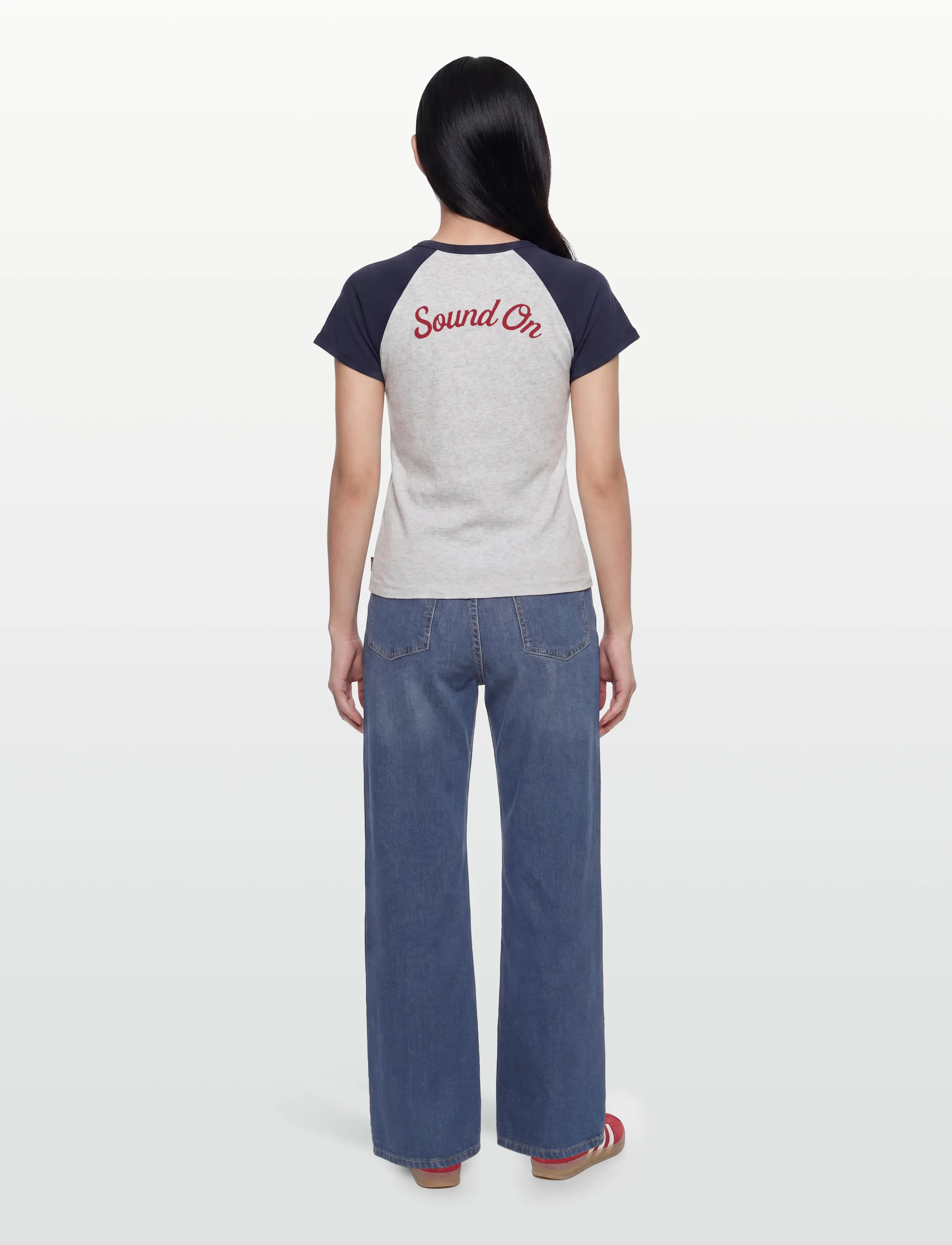 Levi's® - GR RILEY RAGLAN TEE SOUND ON O - t-shirts - greys - 4