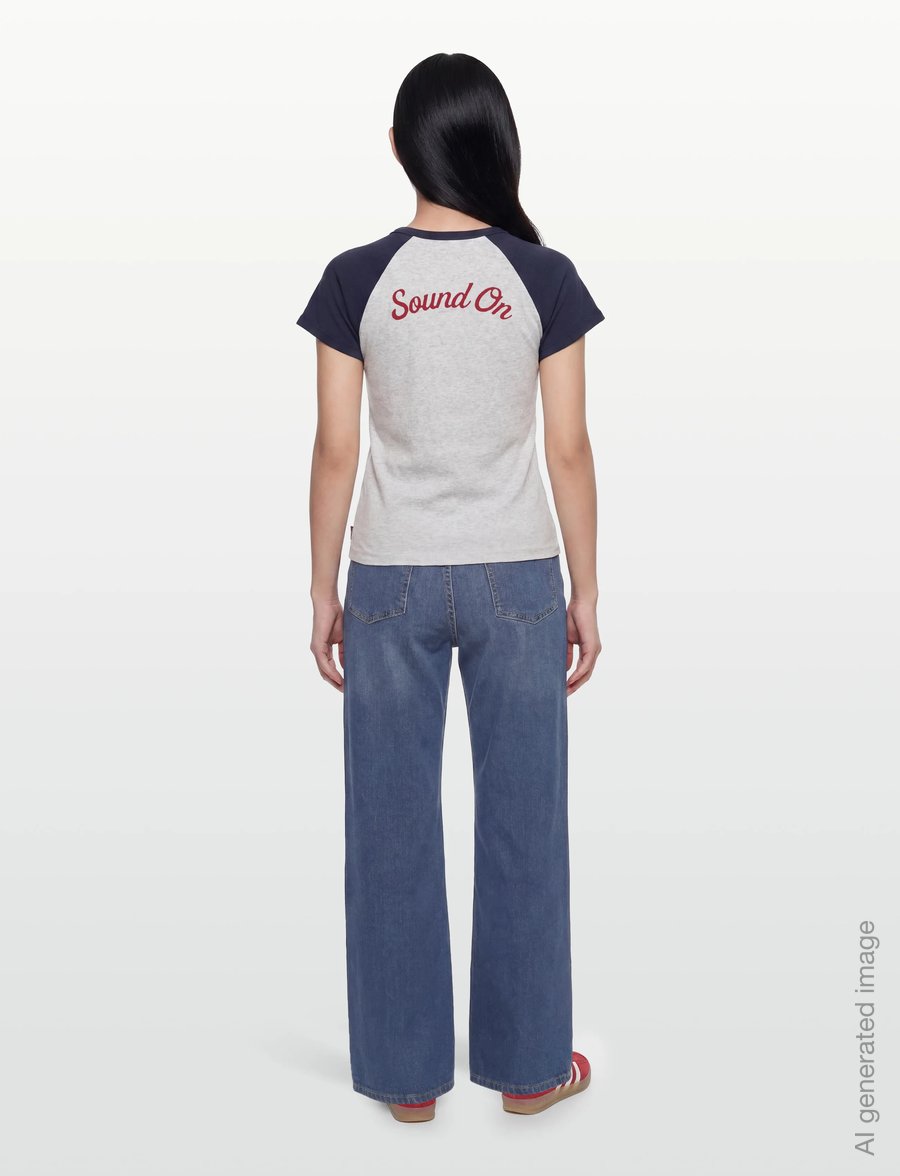 Levi's® - GR RILEY RAGLAN TEE SOUND ON O - t-shirts - greys - 4