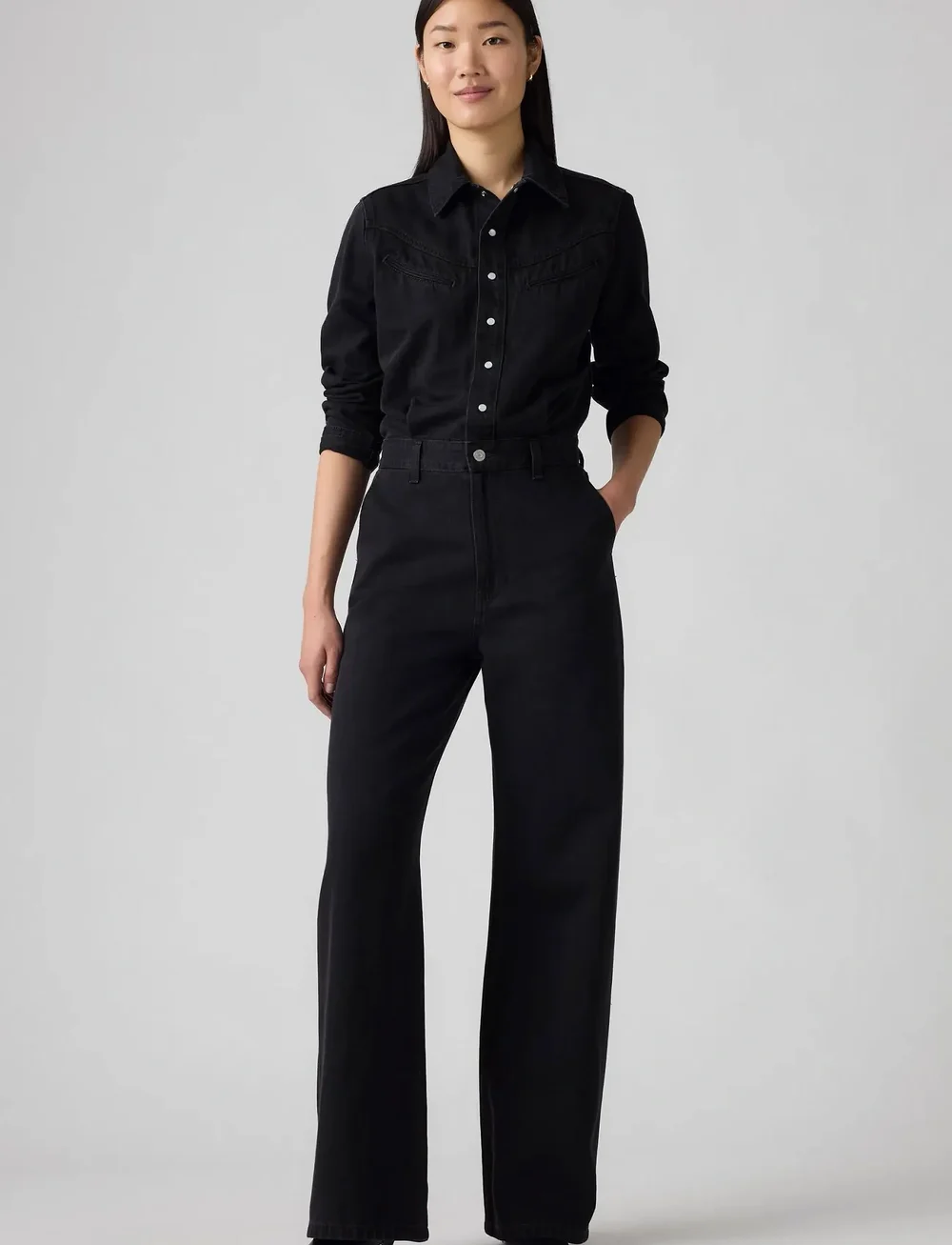 Levi's® - RINOA WIDE LEG JUMPSUIT CAPTUR - buksedragter - blacks - 0