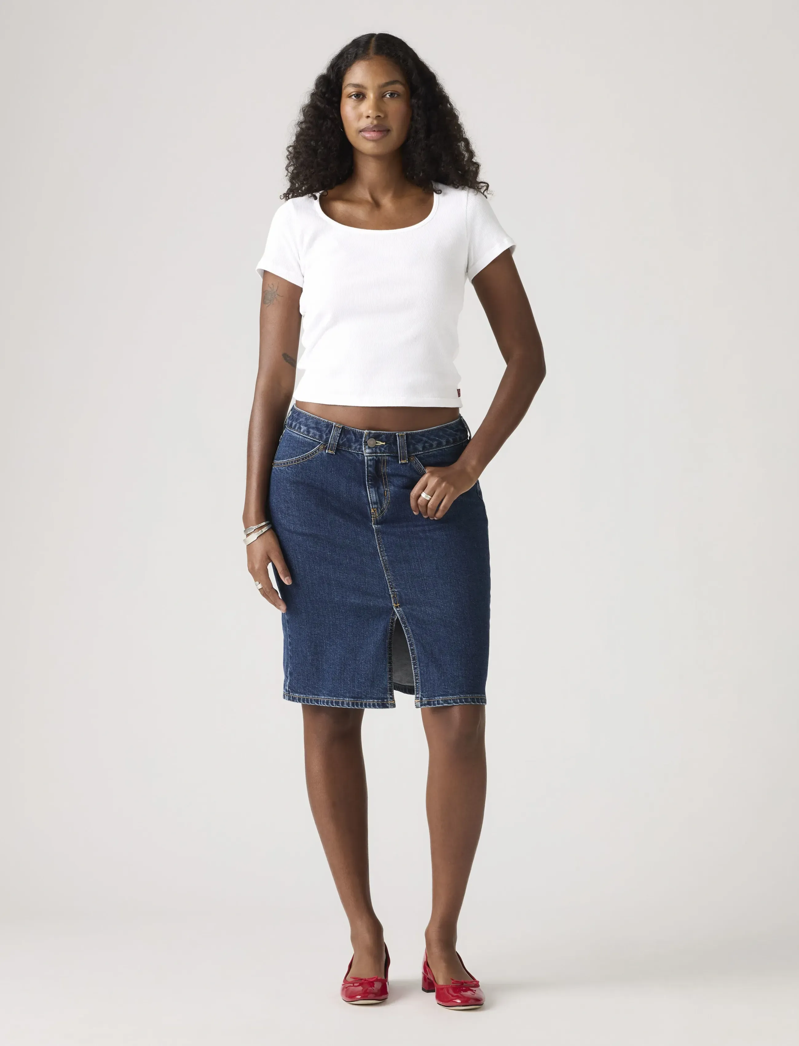 Levi's® LOW MIDI SKIRT LONGER DAYS NO - Kjolar - MED INDIGO - WORN IN / navy