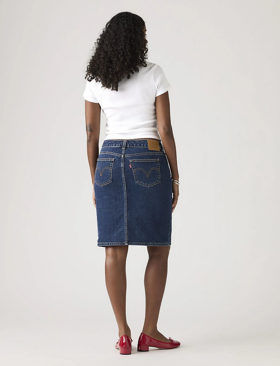 Levi's® - LOW MIDI SKIRT LONGER DAYS NO - teksaseelikud - med indigo - worn in - 4