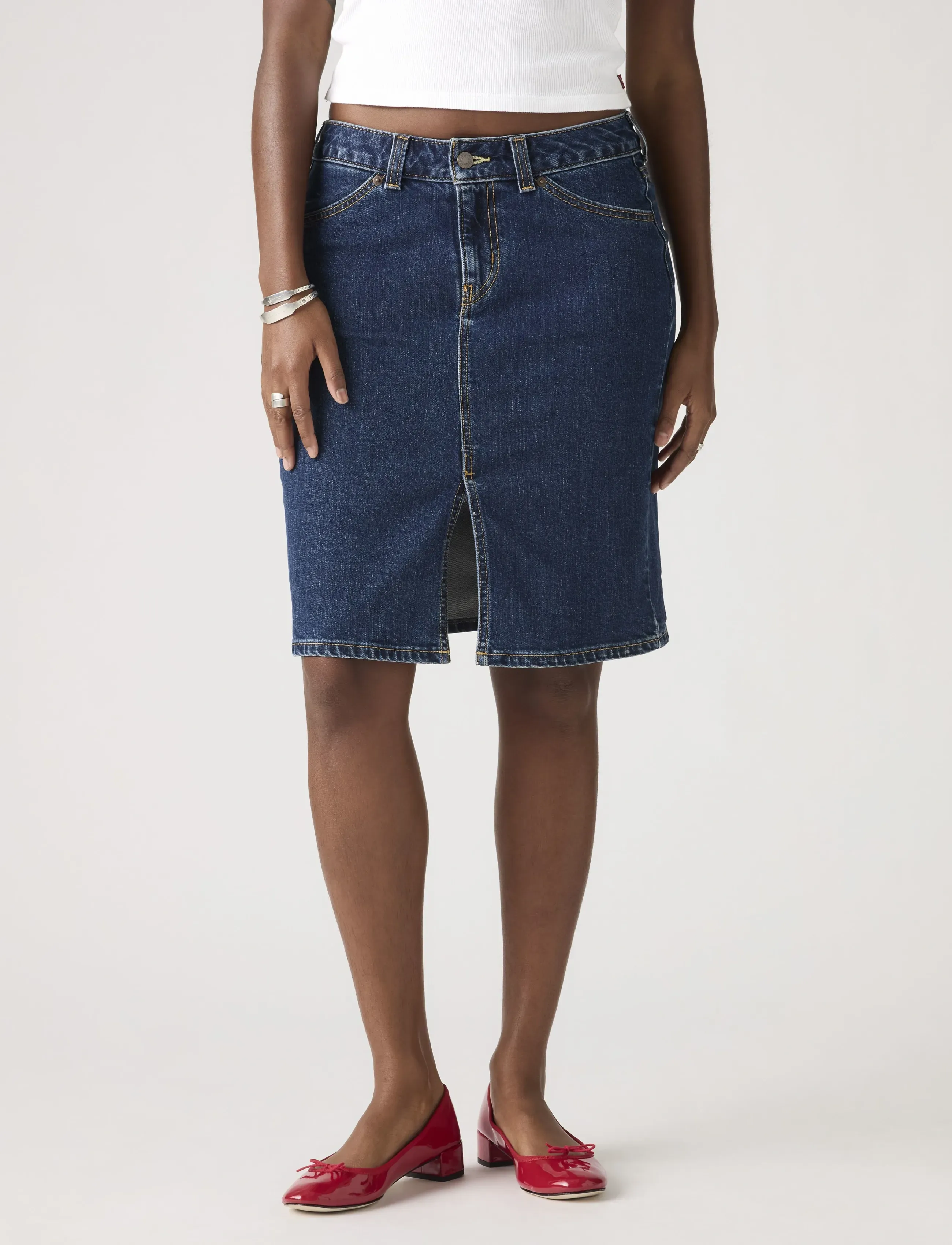 Levi's® - LOW MIDI SKIRT LONGER DAYS NO - teksaseelikud - med indigo - worn in - 5