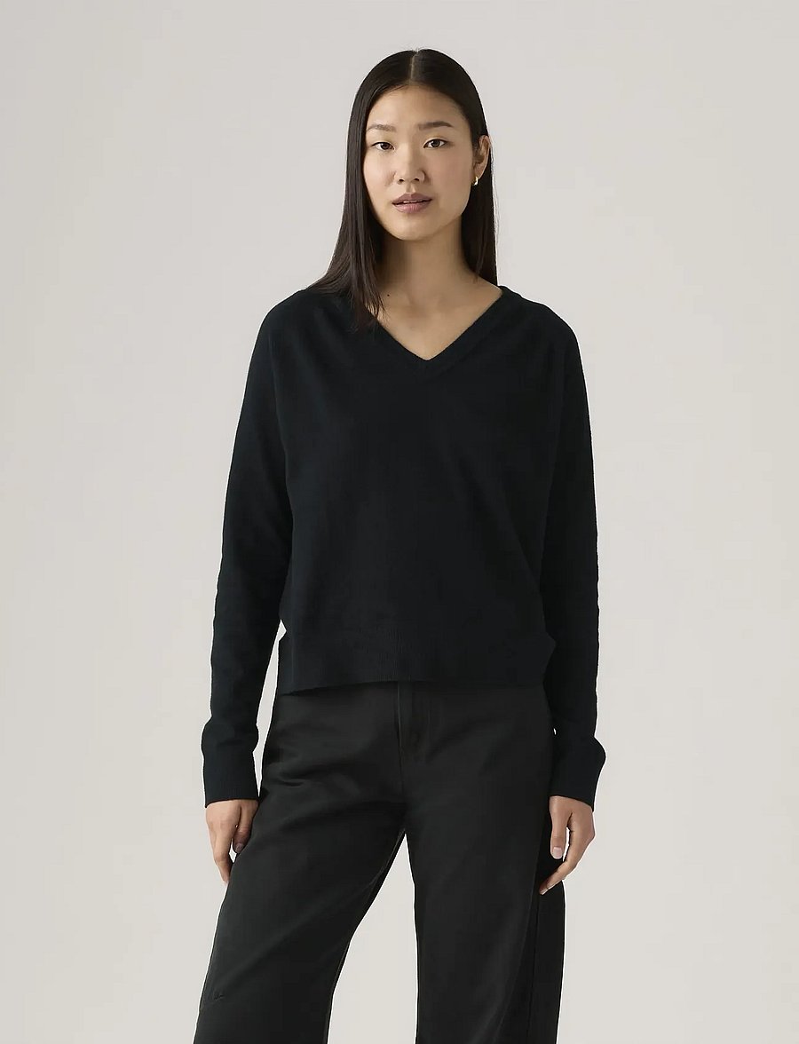 Levi's® - SUPER SOFT VNECK PULLOVER ANTH - kampsunid - blacks - 5