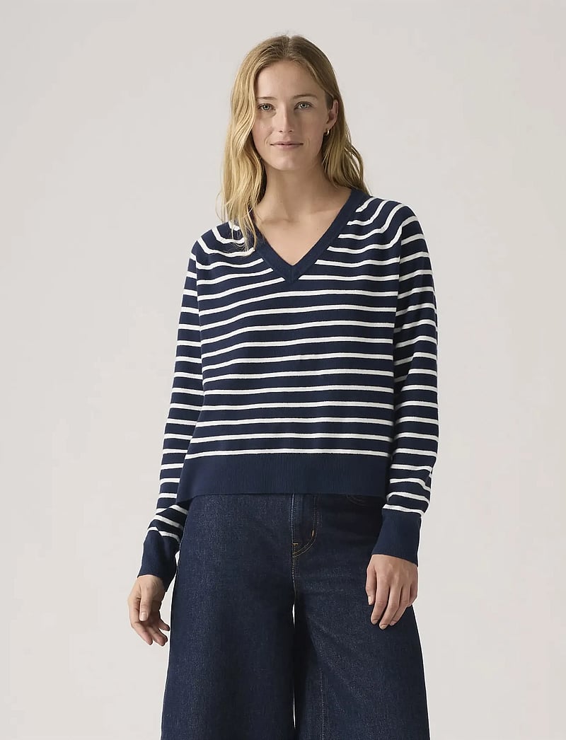 Levi's® - SUPER SOFT VNECK PULLOVER PARI - stickade tröjor - blues - 0