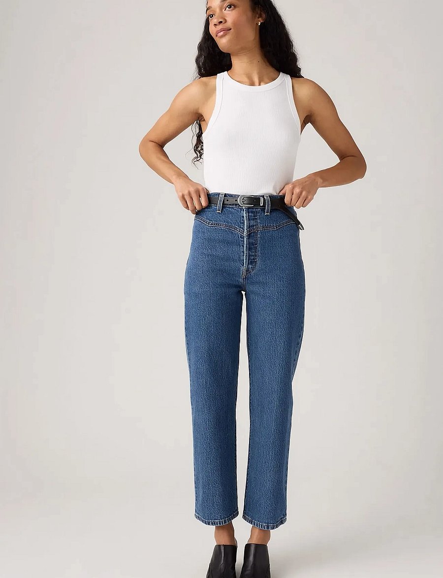 Levi's® - RIBCAGE WESTERN YOKE VALLEY VI - straight jeans - dark indigo - flat finish - 0