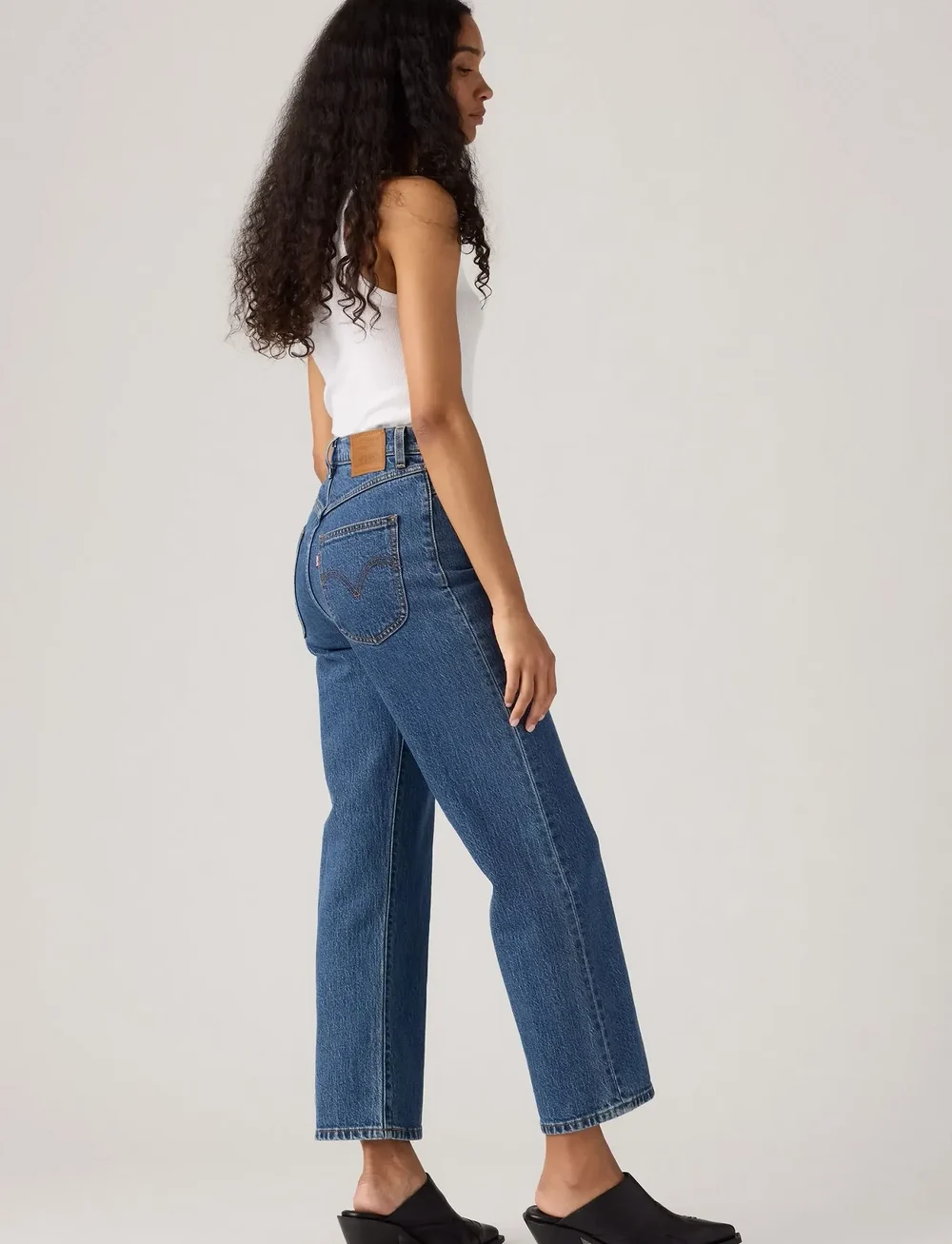 Levi's® - RIBCAGE WESTERN YOKE VALLEY VI - jeans droites - dark indigo - flat finish - 3