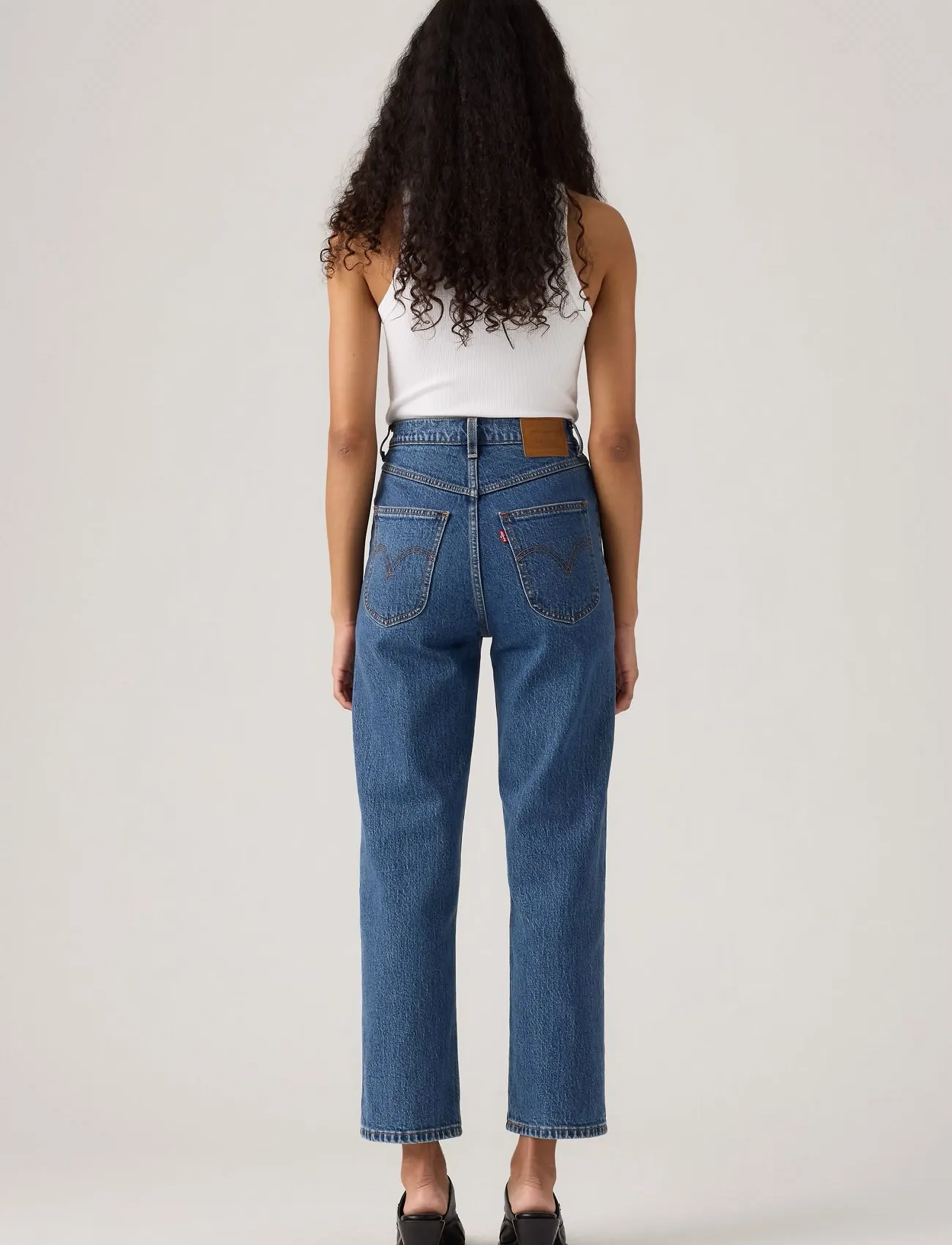 Levi's® - RIBCAGE WESTERN YOKE VALLEY VI - tiesaus kirpimo džinsai - dark indigo - flat finish - 4