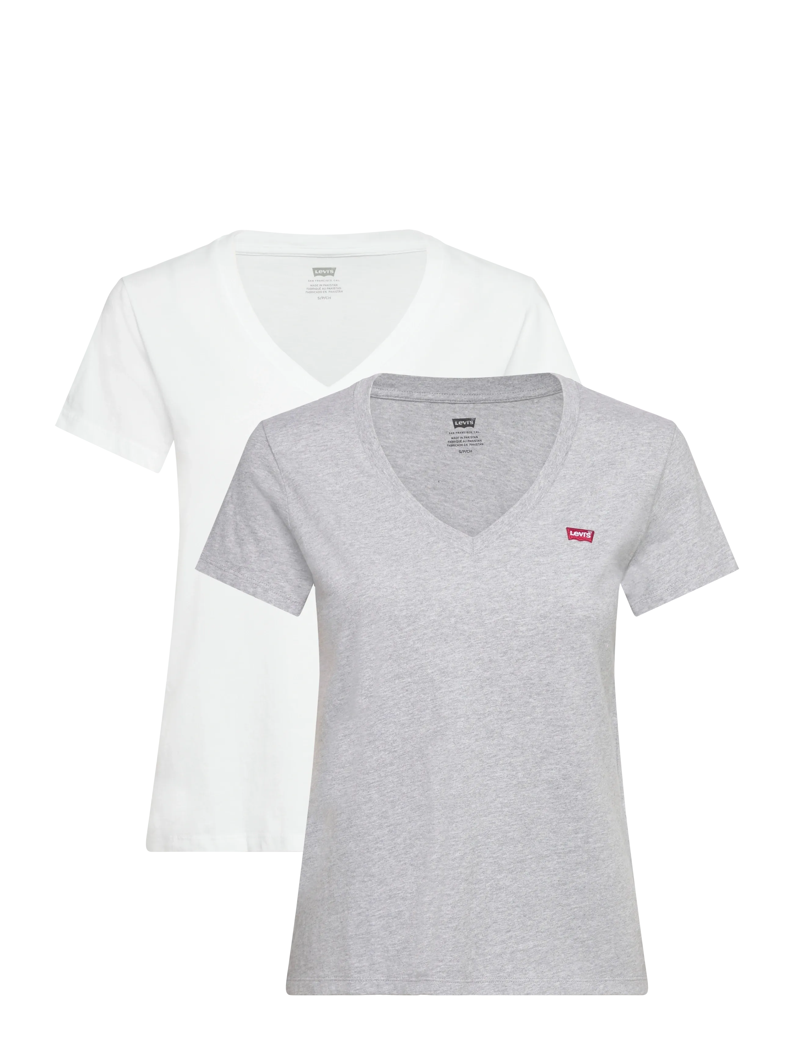 LEVI'S 2Pack Perfect Vneck Tees 2 Pac Weiß - L - Damen