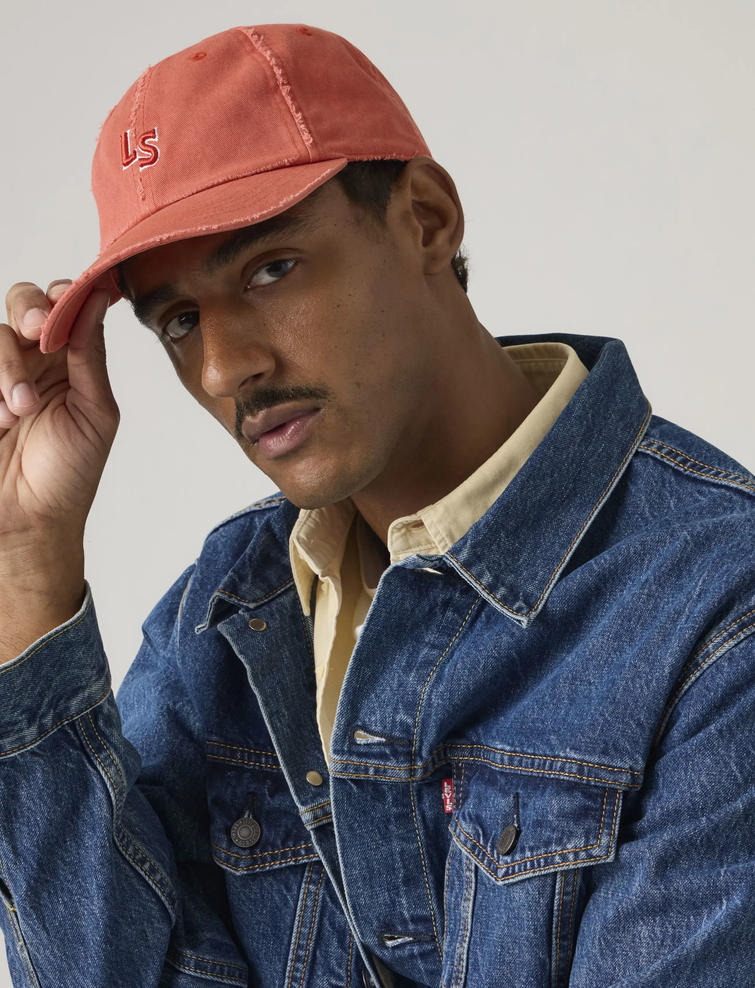 Levi's Ls Monogram Cap Sunshine Tint, One Size, Red, Hovedbeklædning > Kasketter, Herre