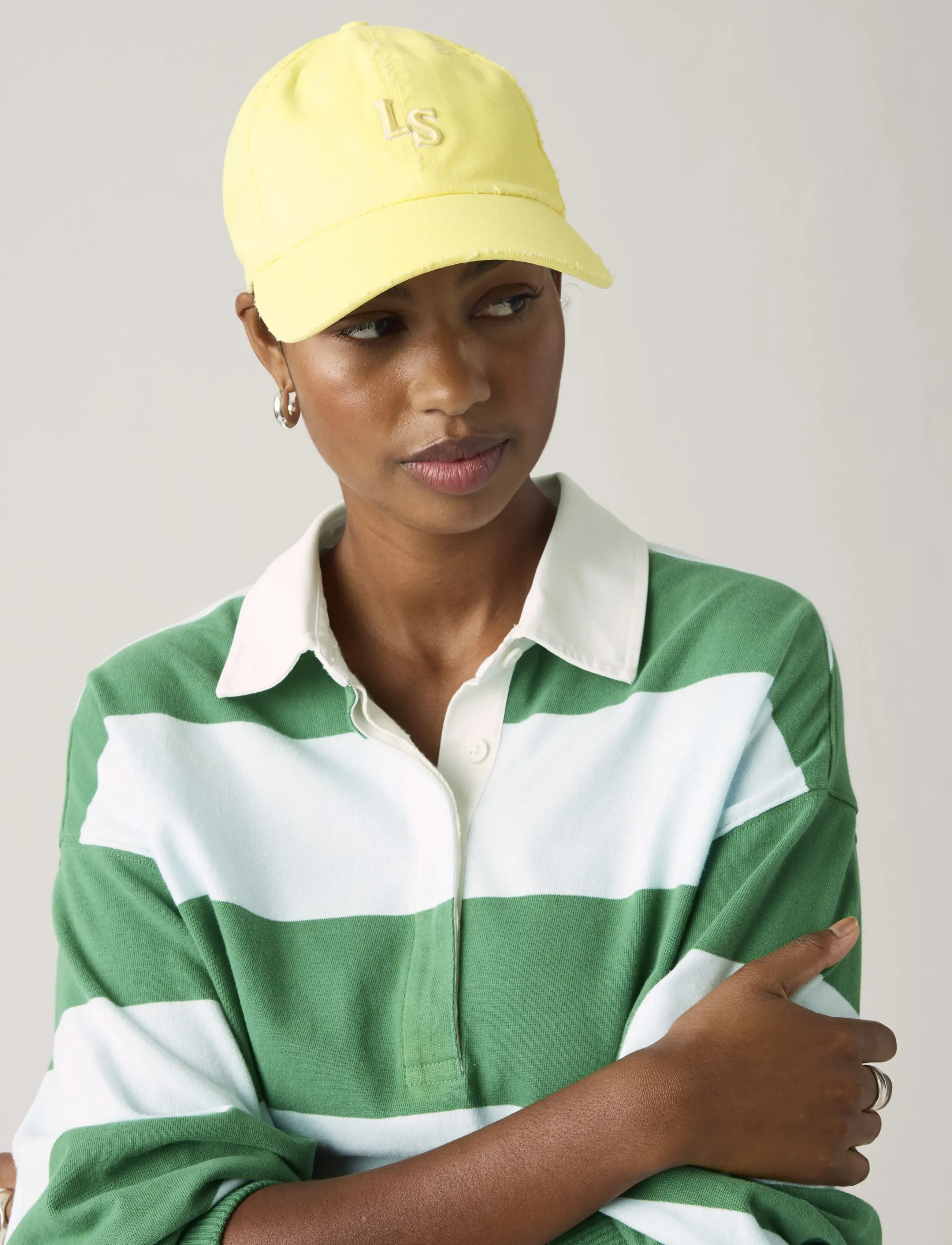 Levi's Ls Monogram Cap W Washed Frenc, Kvinder, Vasket Monogram Kasket, Gul, Str: ONE SIZE