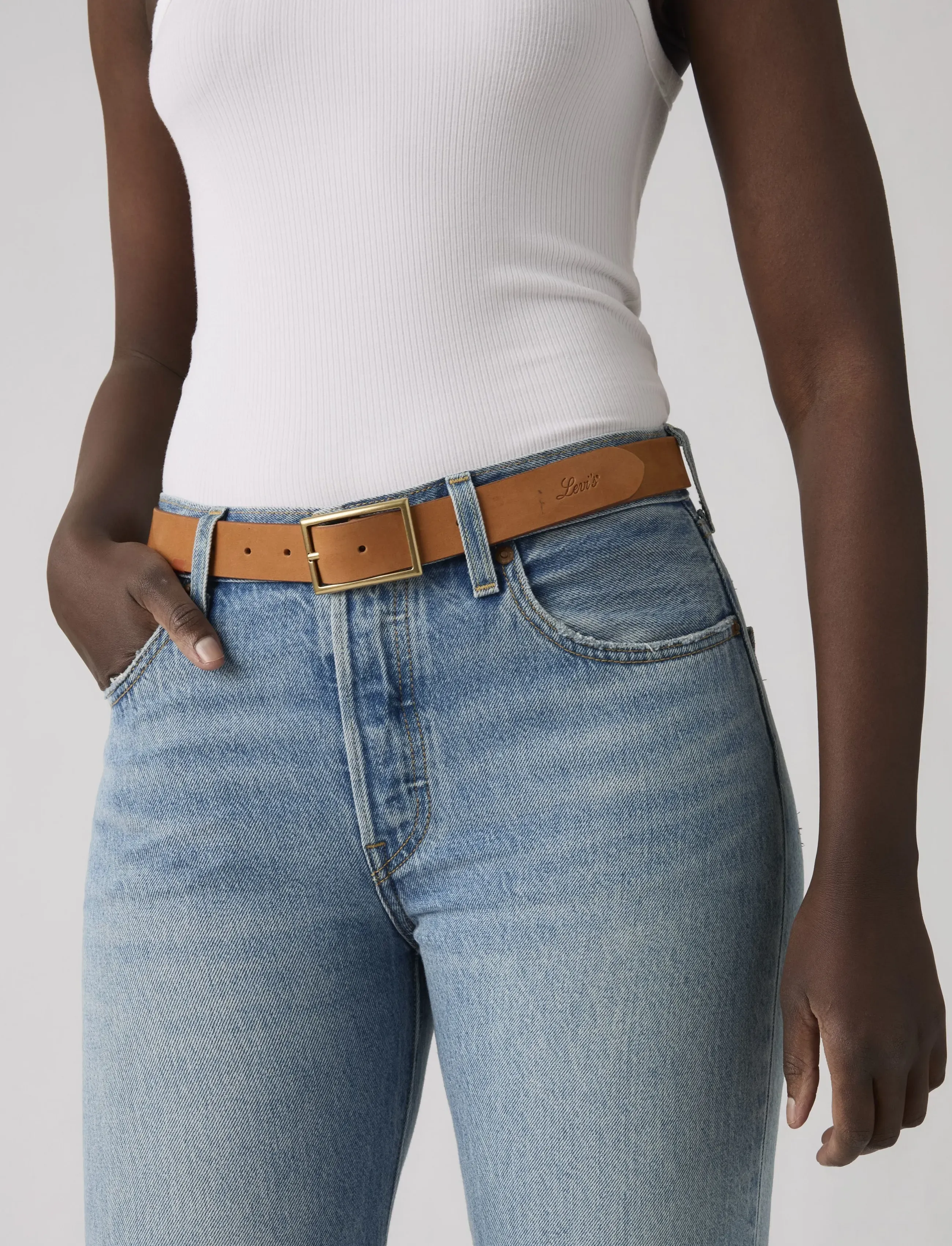 Levi's® - RECTANGLE BUCKLE BELT FA191079 - leather belts - browns - 2