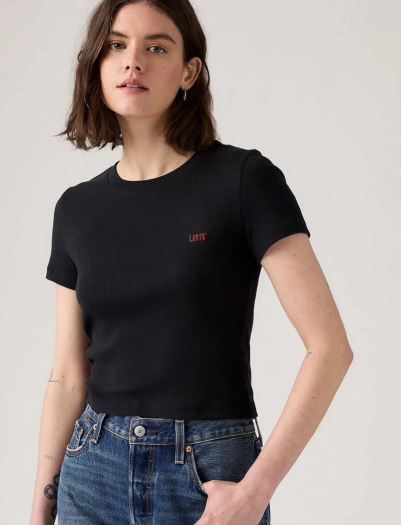 Levi's® - ESSENTIAL SPORTY TEE EMB CAVIA - t-shirts - blacks - 0