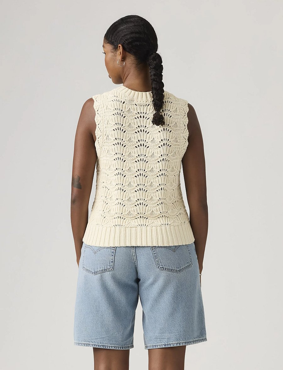 Levi's® - HOPE CROCHET TANK EGRET COTTON - strikveste - whites - 3