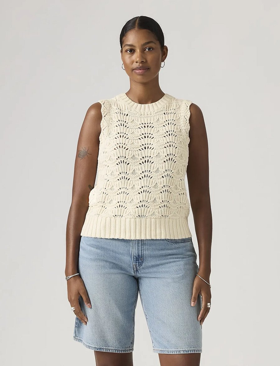 Levi's® - HOPE CROCHET TANK EGRET COTTON - strikveste - whites - 5
