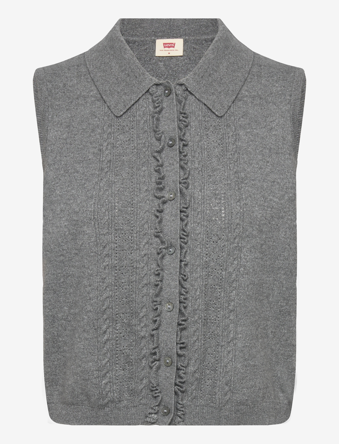 Levi's® - SUPER SOFT MINI RUFFLE VEST DA - stickade västar - neutrals - 0