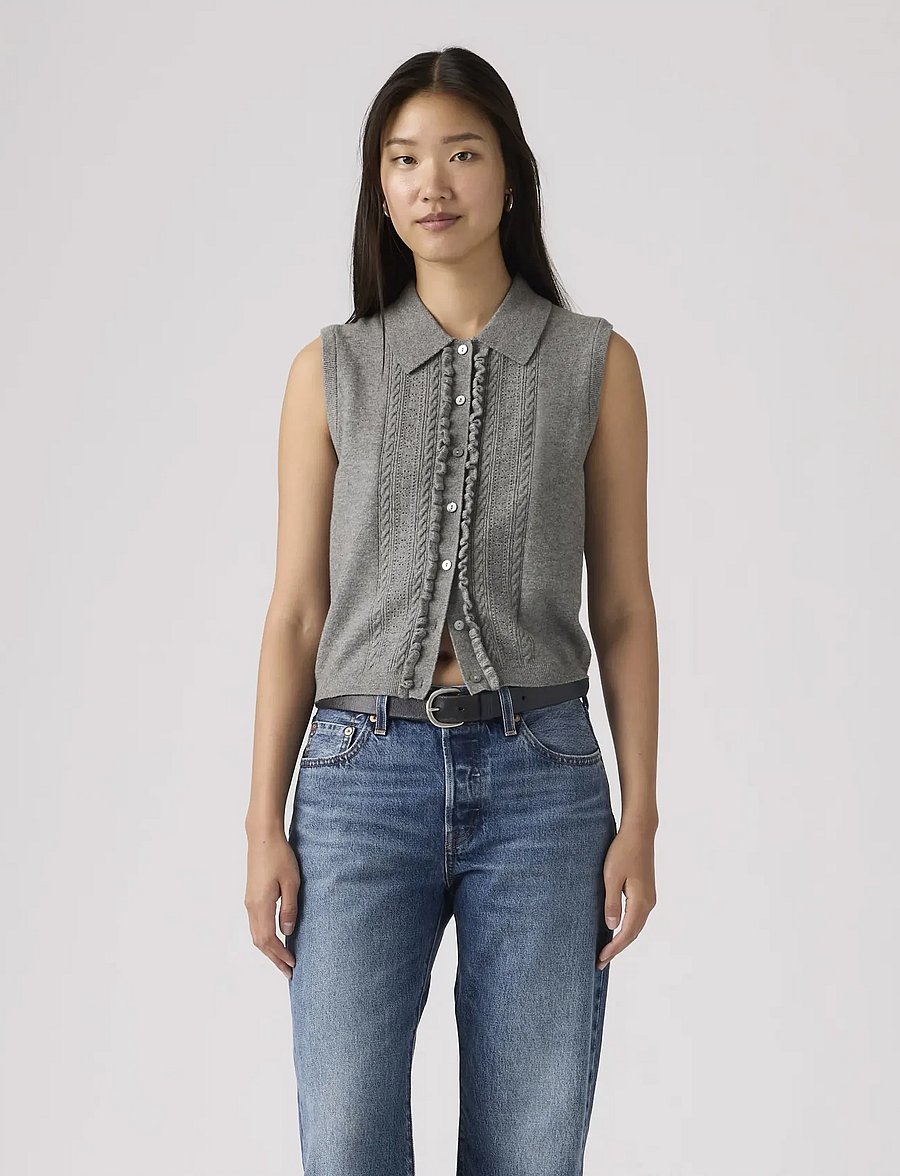 Levi's® - SUPER SOFT MINI RUFFLE VEST DA - gestrickte westen - neutrals - 0
