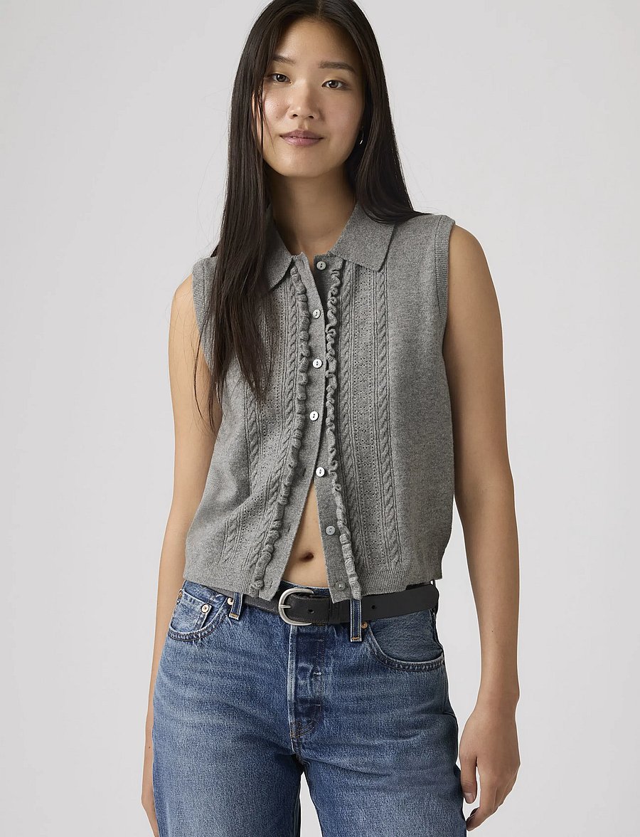 Levi's® - SUPER SOFT MINI RUFFLE VEST DA - gestrickte westen - neutrals - 5