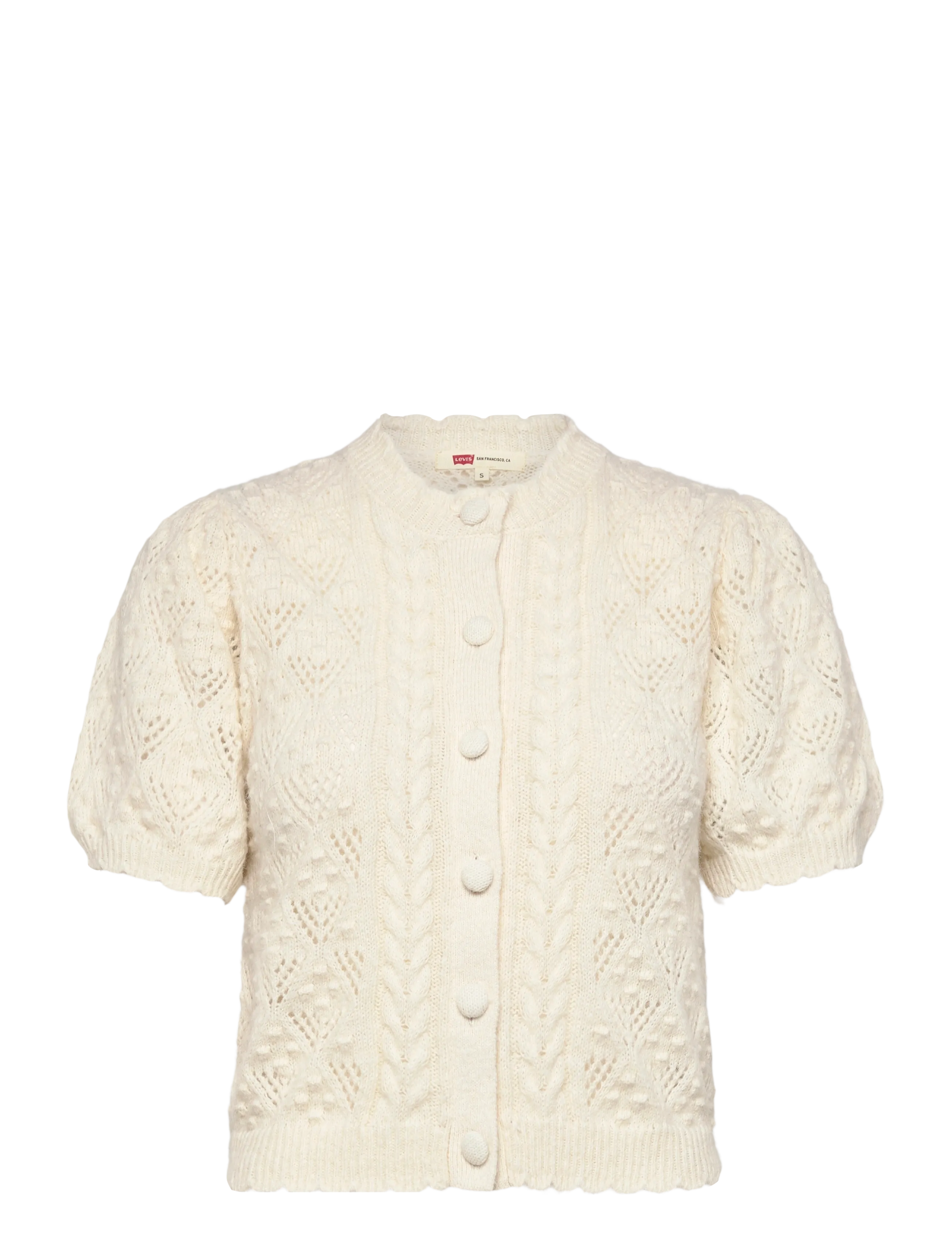 LEVI'S Pauline Pointelle Ss Cardi Tof Cream - XS - Damen