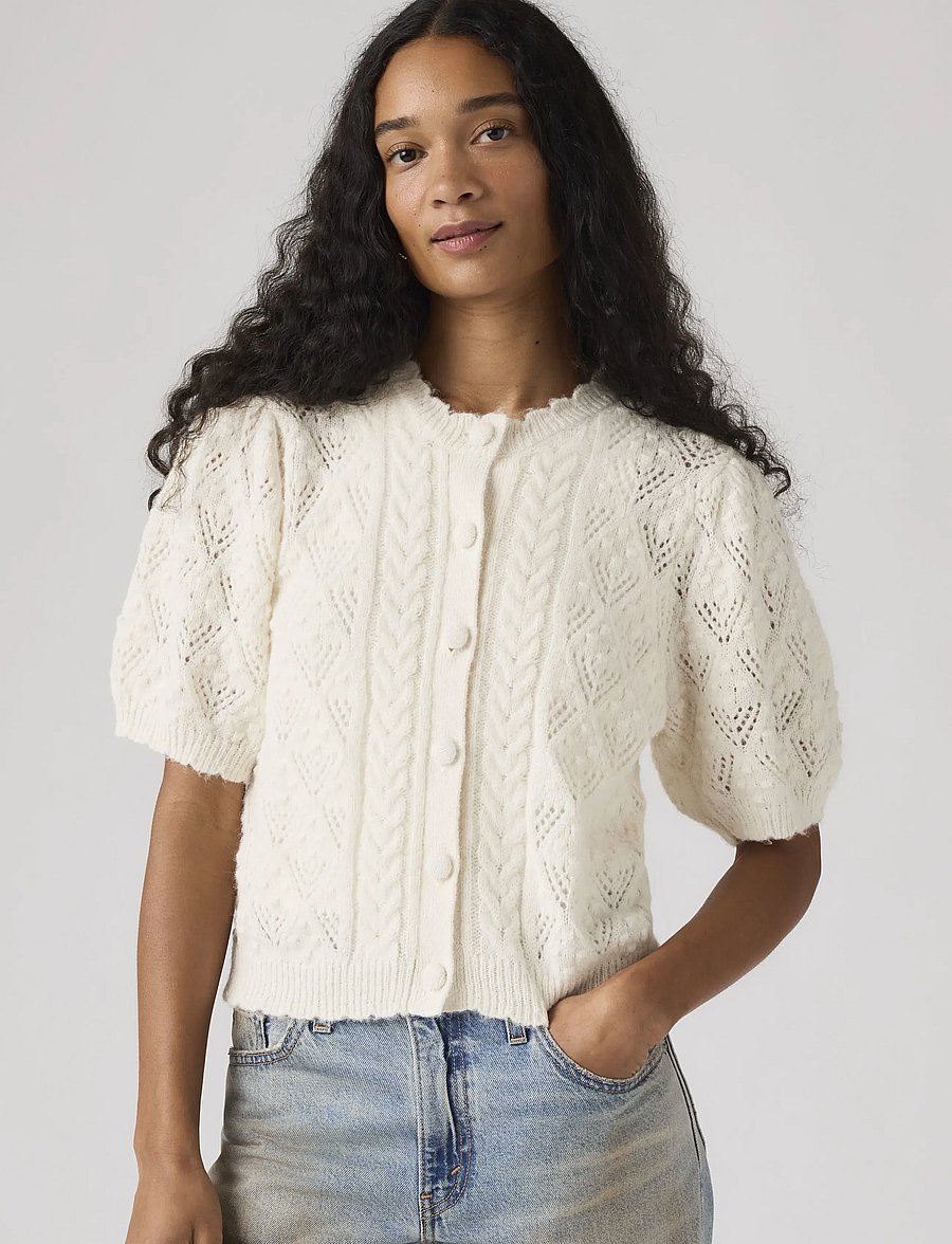 Levi's® - PAULINE POINTELLE SS CARDI TOF - swetry rozpinane - neutrals - 0