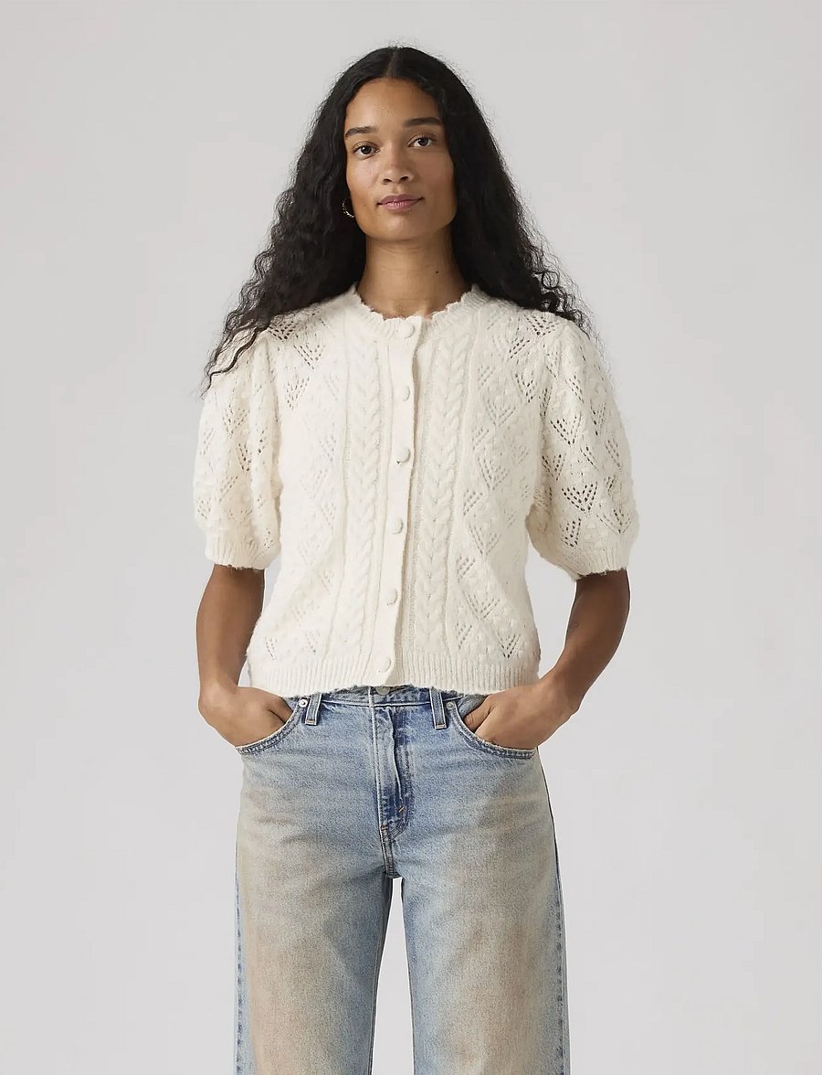 Levi's® - PAULINE POINTELLE SS CARDI TOF - swetry rozpinane - neutrals - 5