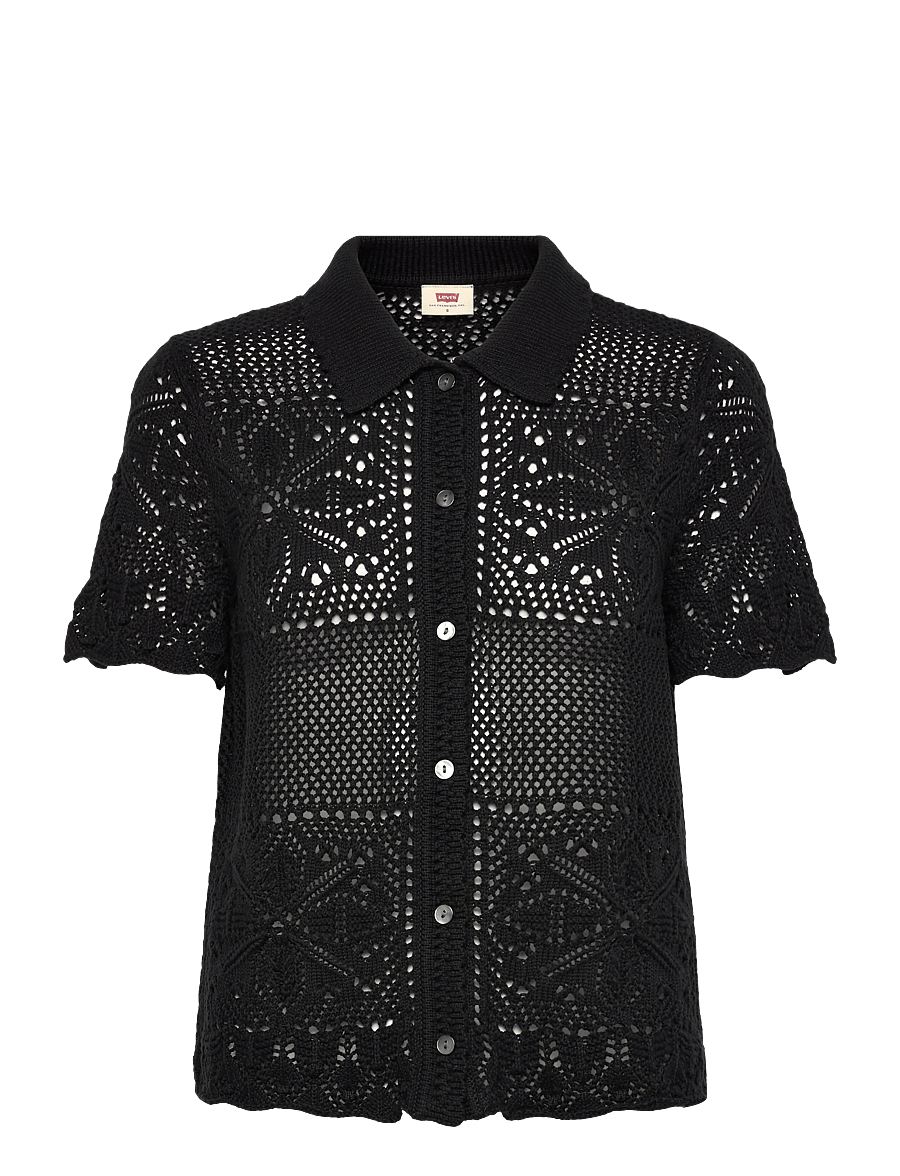 Levi's® - SUSANNA FLORAL CROCHET SHIRT A - kurzärmlige hemden - blacks - 1