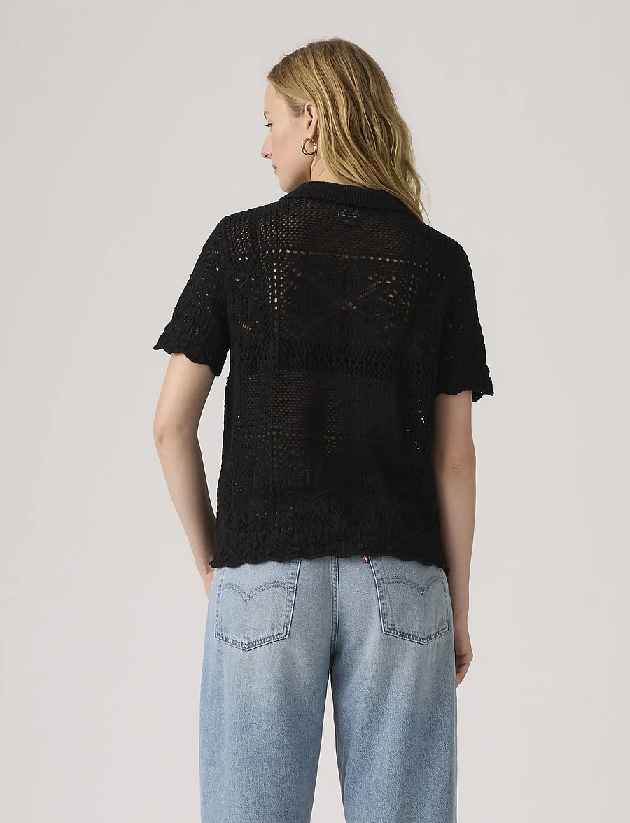 Levi's® - SUSANNA FLORAL CROCHET SHIRT A - kurzärmlige hemden - blacks - 3