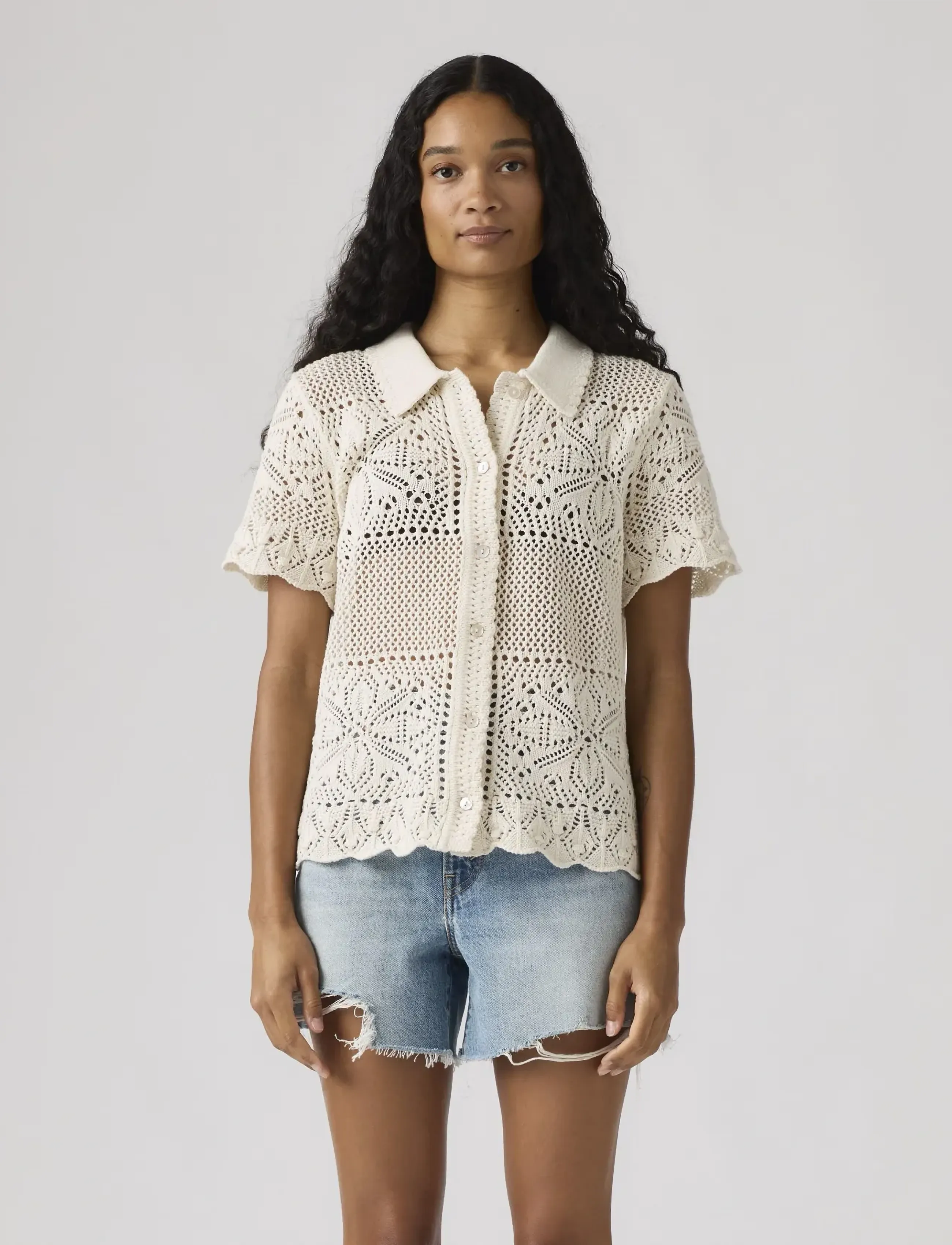 Levi's® - SUSANNA FLORAL CROCHET SHIRT E - whites - 5