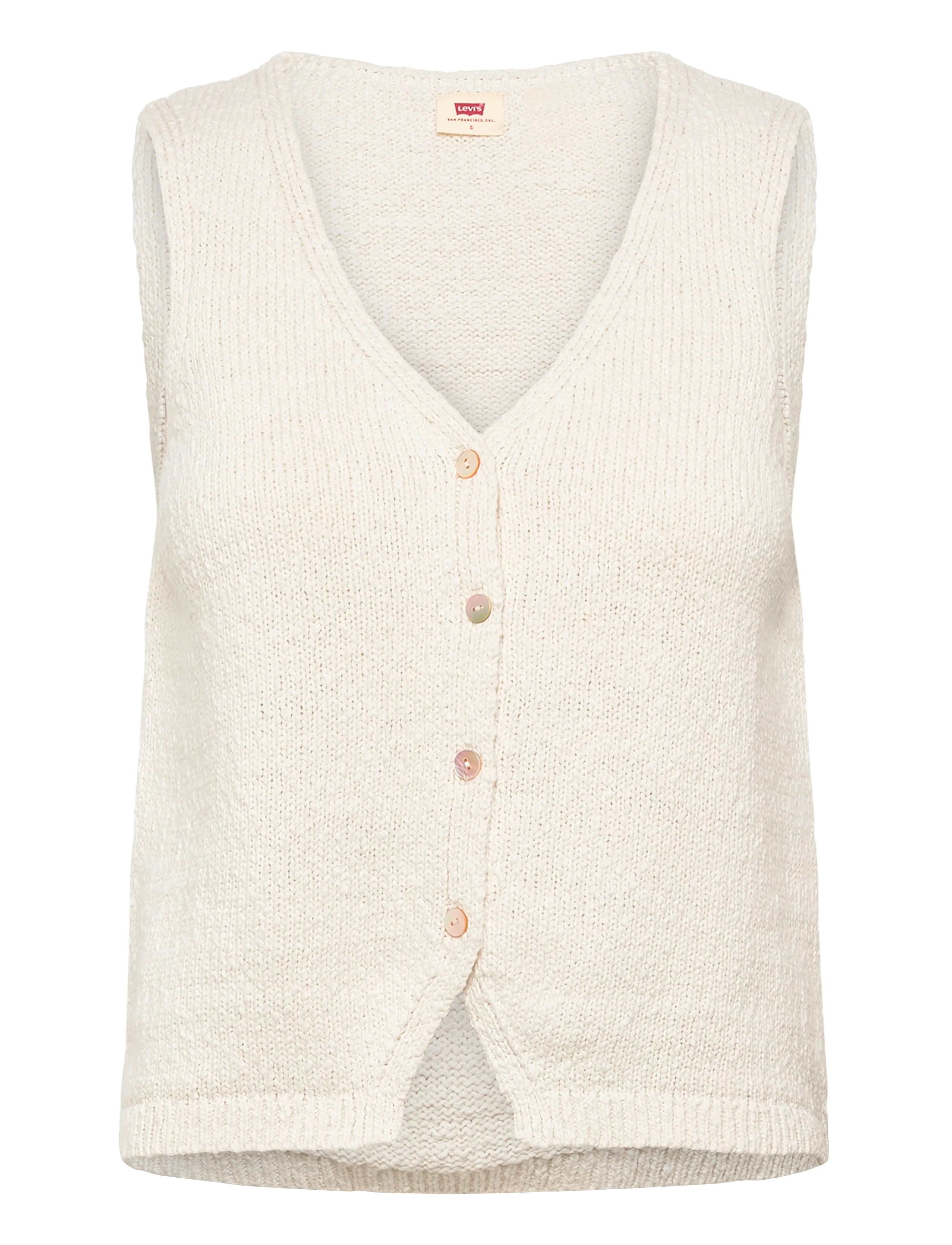 Levi's® HELEN MINI BOUCLE VEST TOFU CO - Strikkevarer - NEUTRALS / cream