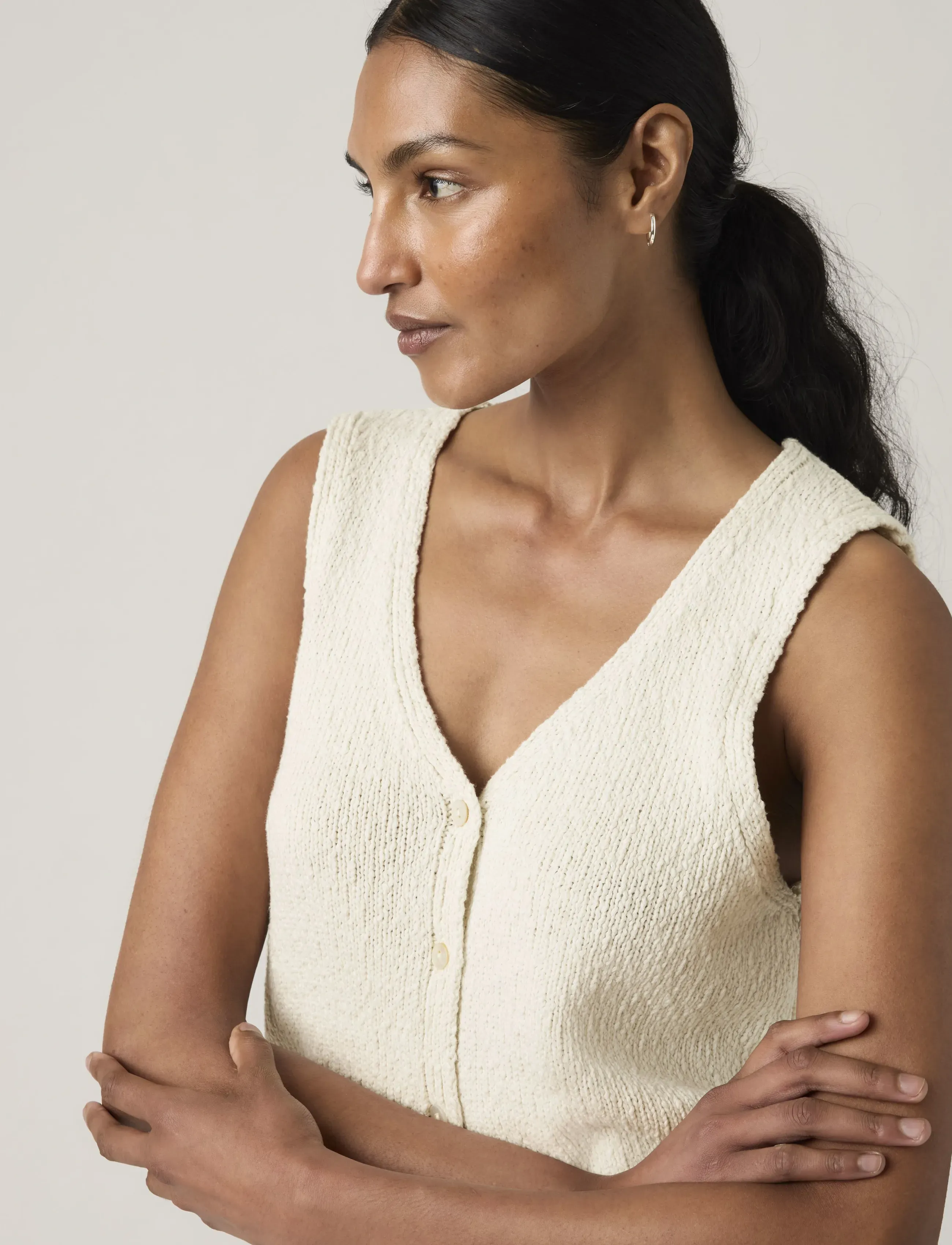 Levi's® - HELEN MINI BOUCLE VEST TOFU CO - strikveste - neutrals - 4