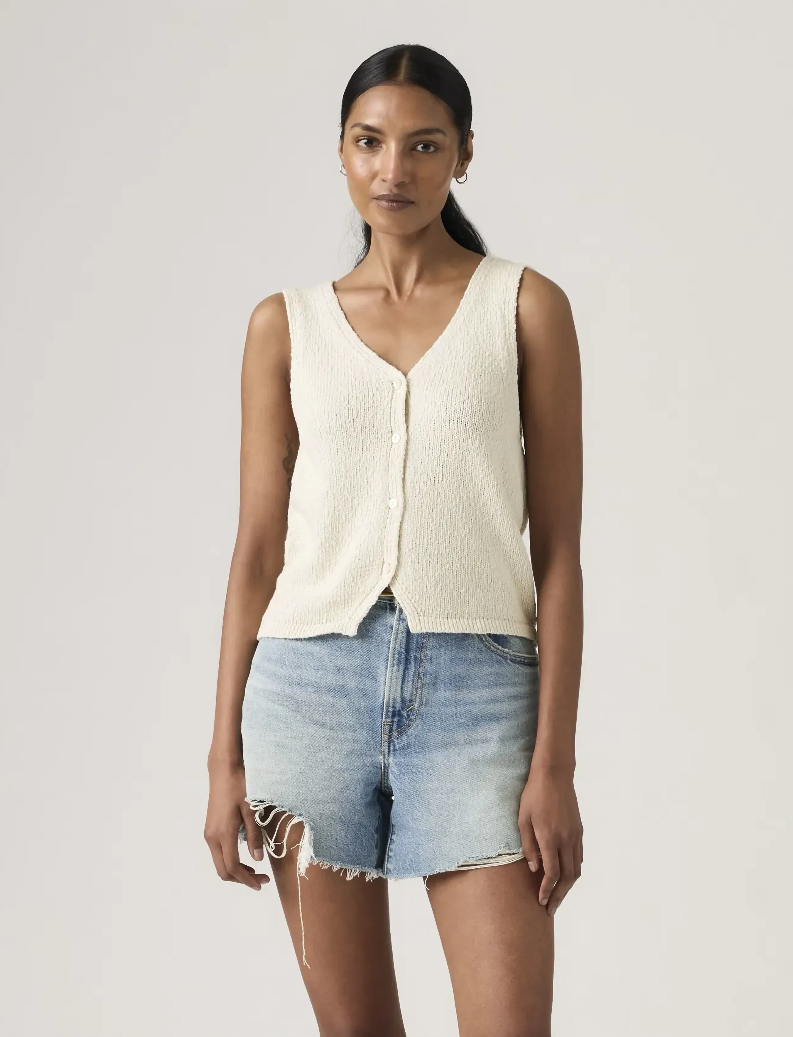 Levi's® - HELEN MINI BOUCLE VEST TOFU CO - strikveste - neutrals - 5