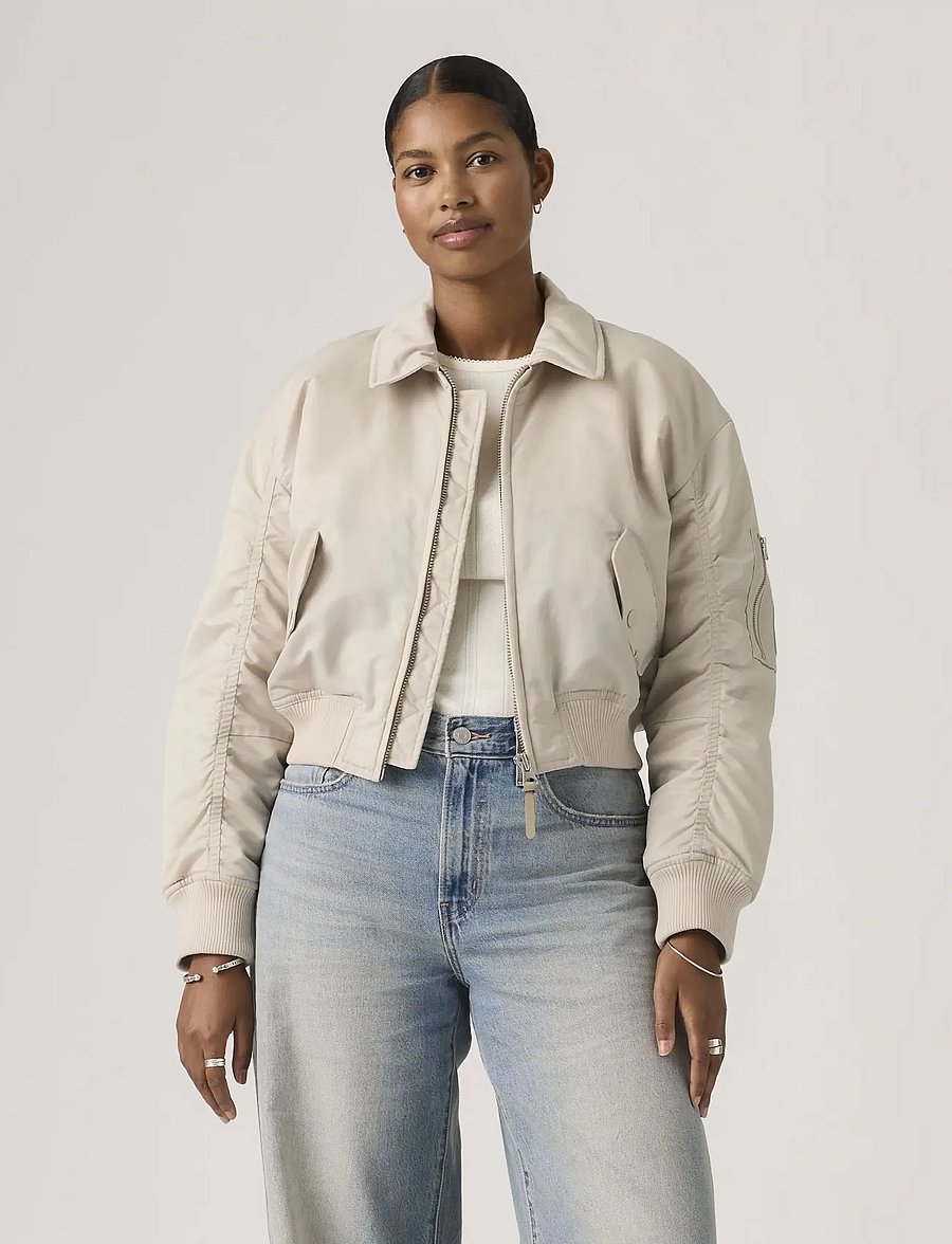 Levi's® - BOWIE CROP BOMBER CHATEAU GRAY - bomberjakker - greys - 0