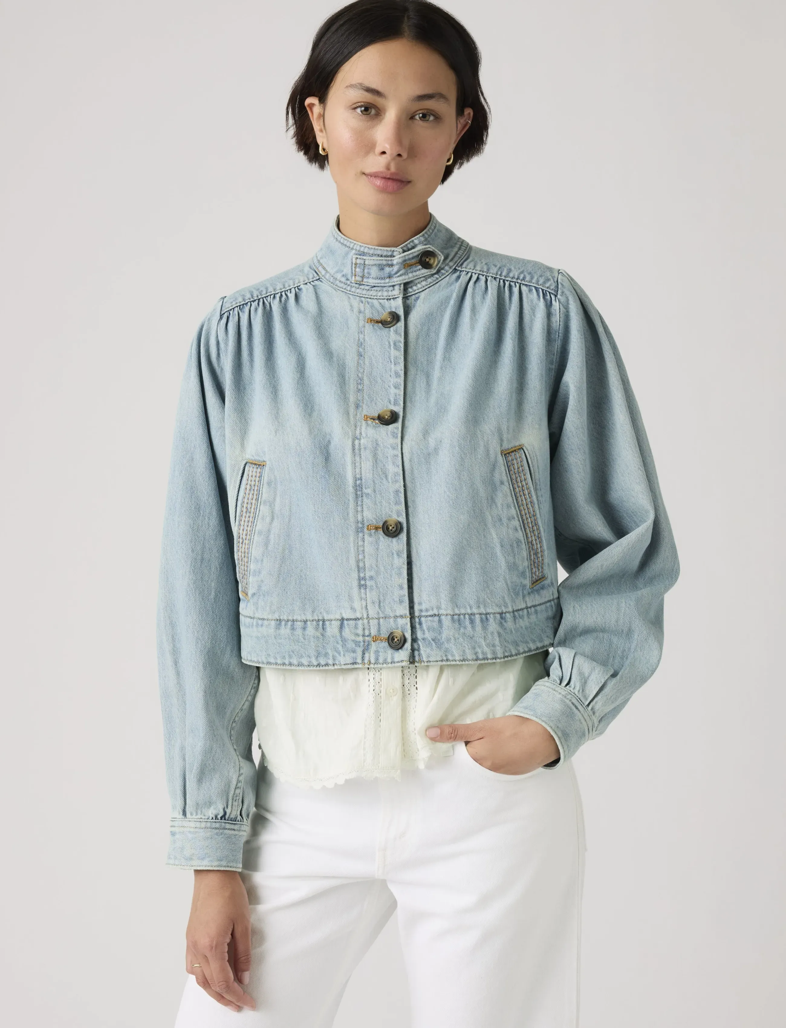 Levi's® PARKER PRETTY SHORT COAT HELLO - Tøj - MED INDIGO - WORN IN / blue