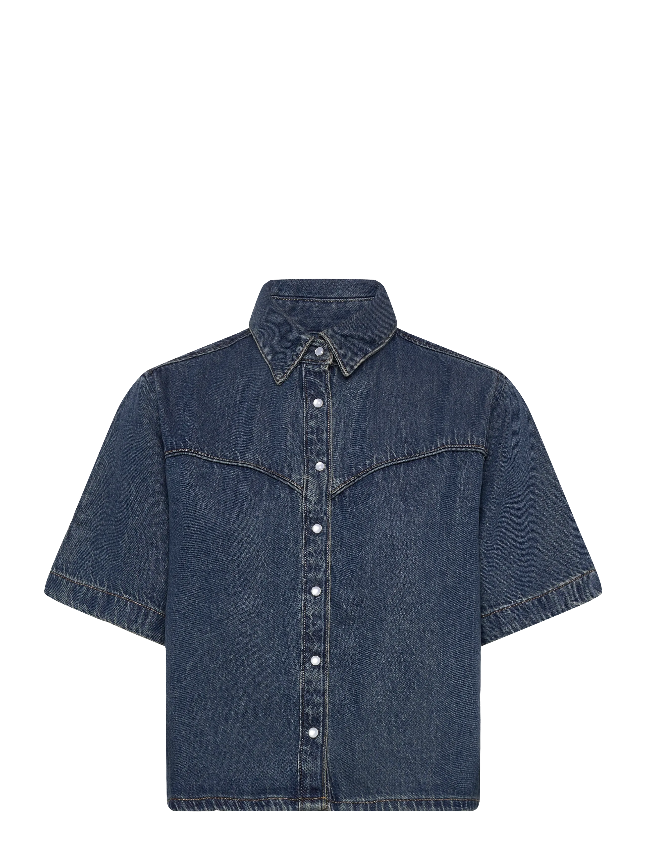 Levi's® LOGAN SS DENIM SHIRT TENCEL TI - Vêtements - DARK INDIGO - WORN IN / navy