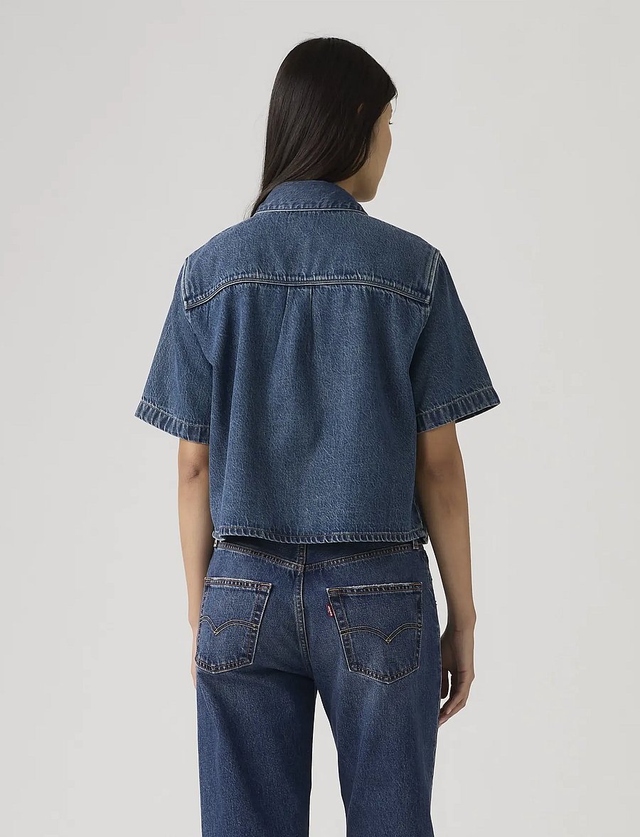 Levi's® - LOGAN SS DENIM SHIRT TENCEL TI - jeansblouses - dark indigo - worn in - 3