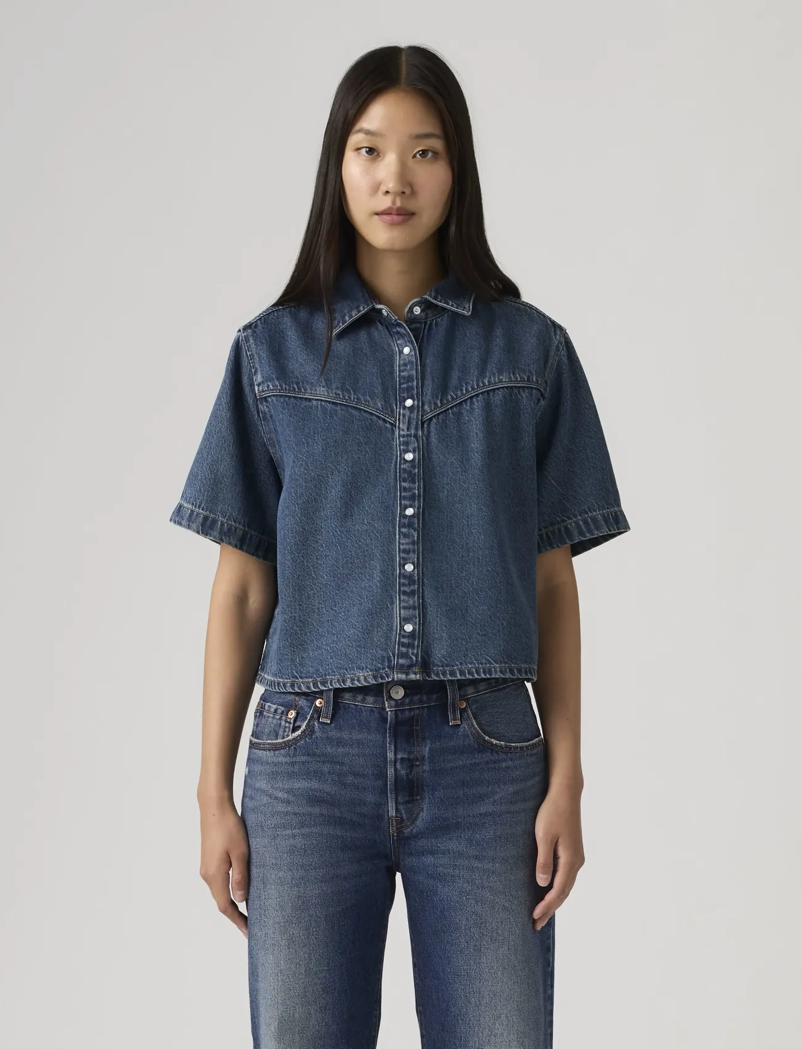 Levi's® - LOGAN SS DENIM SHIRT TENCEL TI - chemises en jeans - dark indigo - worn in - 5