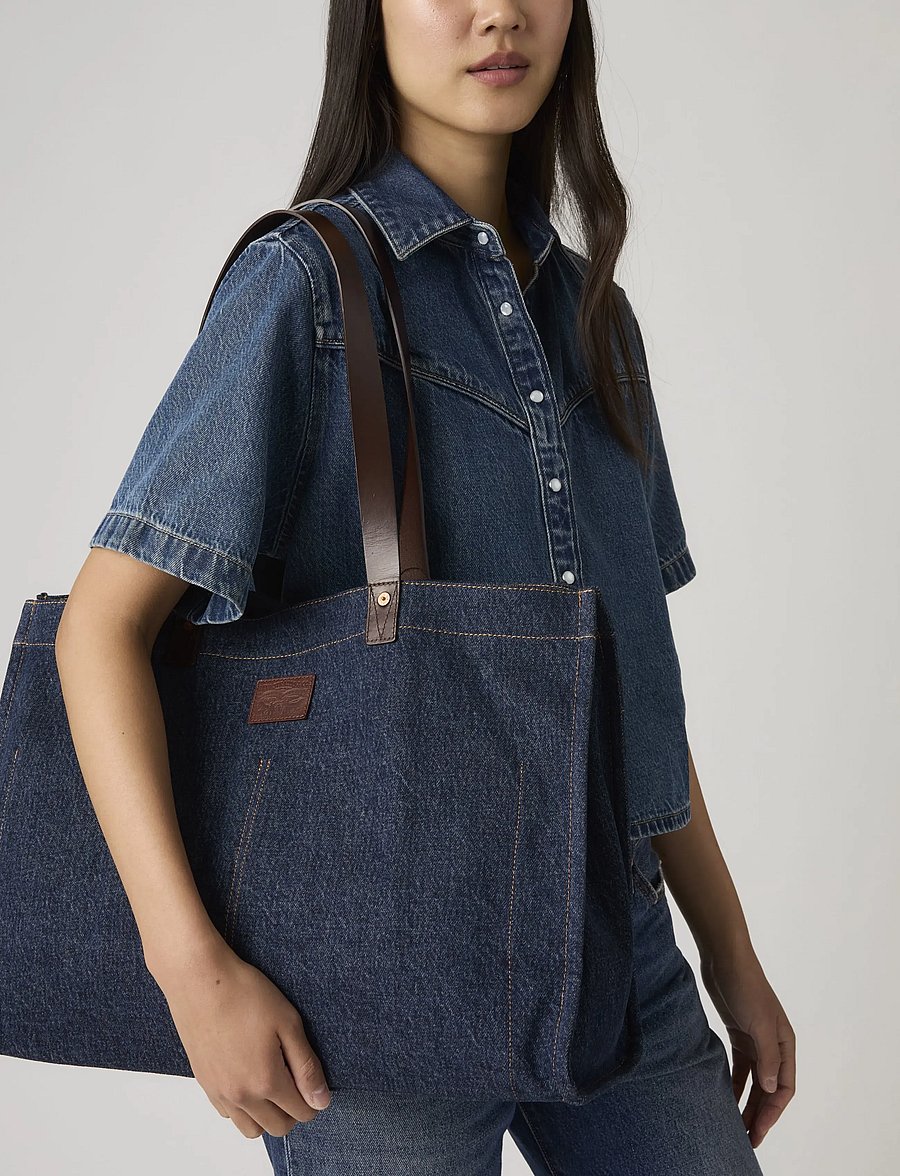 Levi's® - HERITAGE ALL DAY TOTE OCEAN IN - tote bags - dark indigo - flat finish - 0
