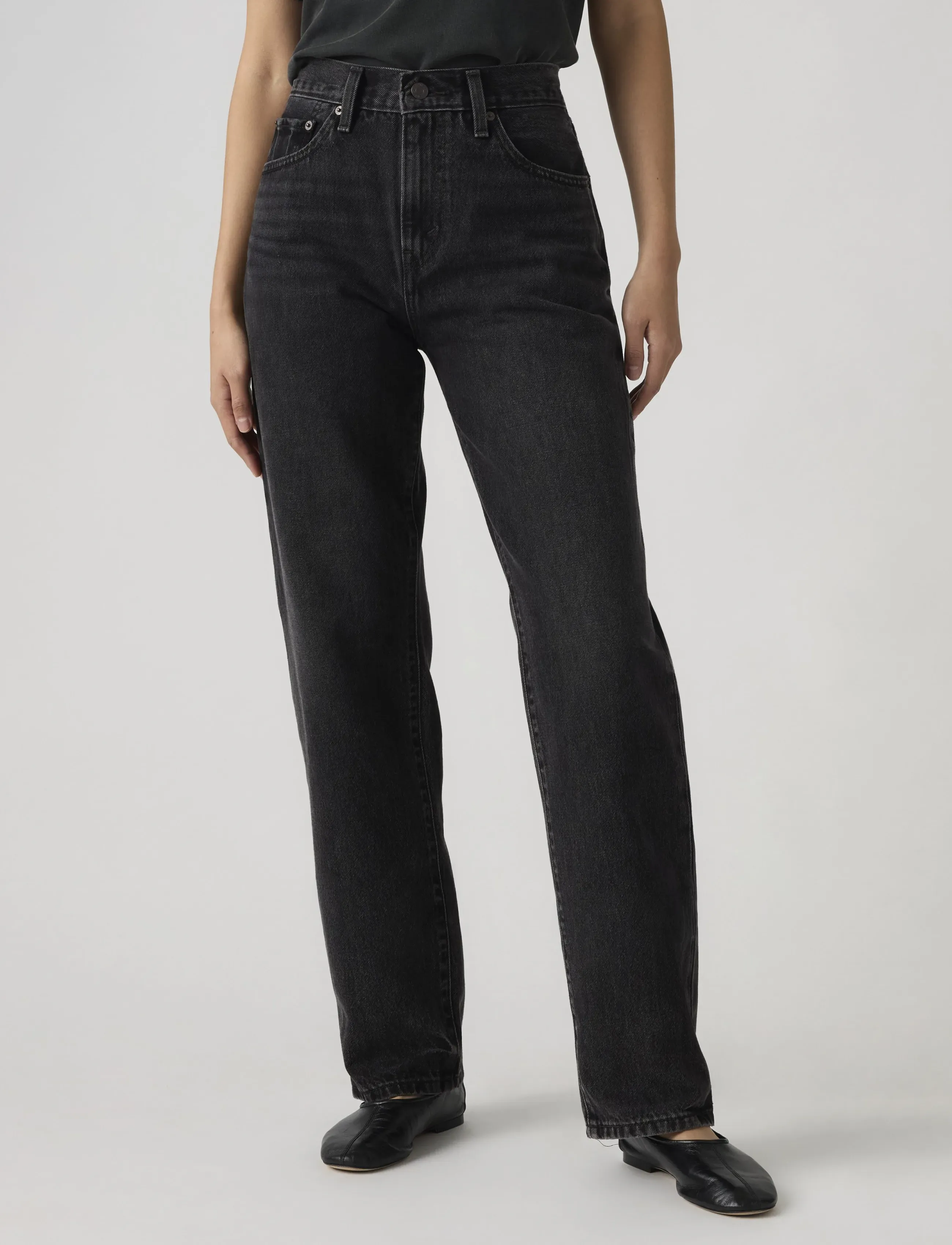 Levi's® - EASY DAD REBEL EDGE - hosen mit weitem bein - blacks - 3