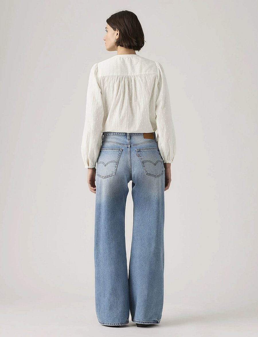 Levi's® - LOOSE BOOT EASY DAYS - hosen mit weitem bein - med indigo - worn in - 4