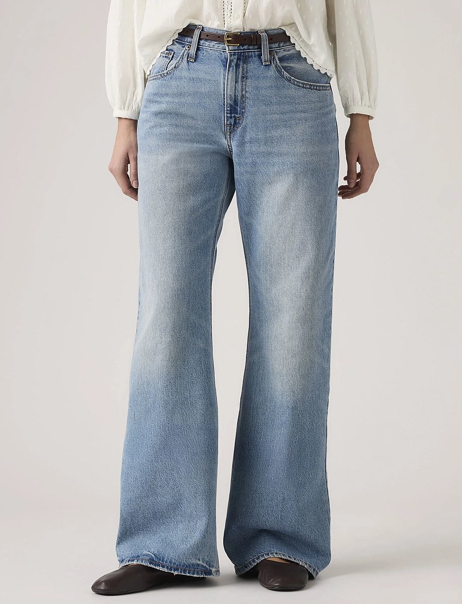 Levi's® - LOOSE BOOT EASY DAYS - hosen mit weitem bein - med indigo - worn in - 5