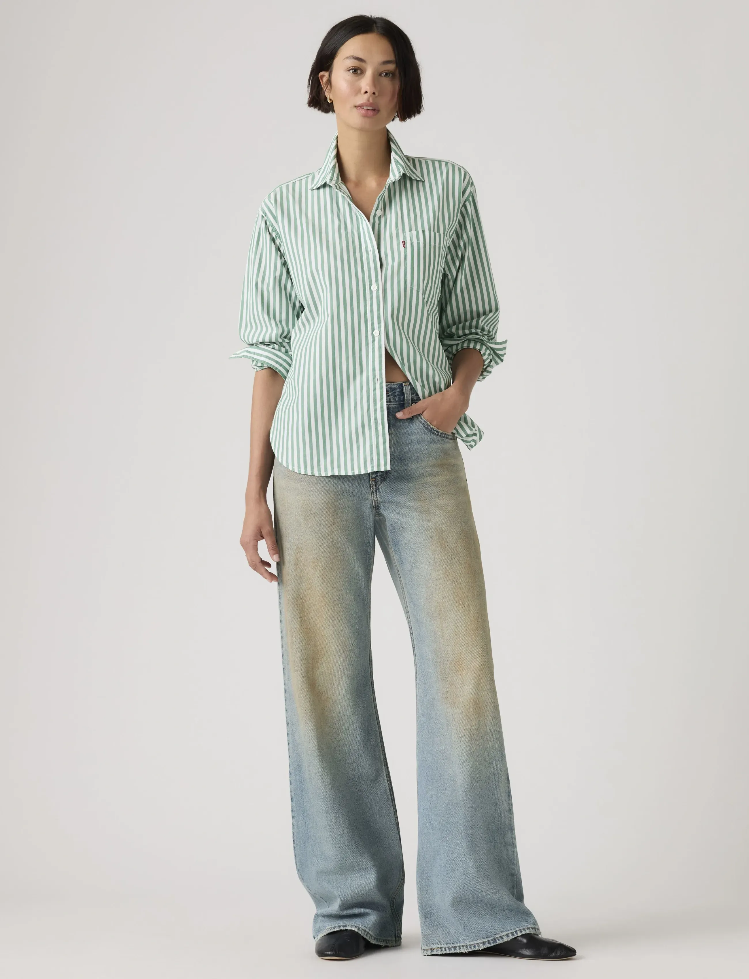 Levi's® LOOSE BOOT OFF ROADING - Jeans - MED INDIGO - WORN IN / blue