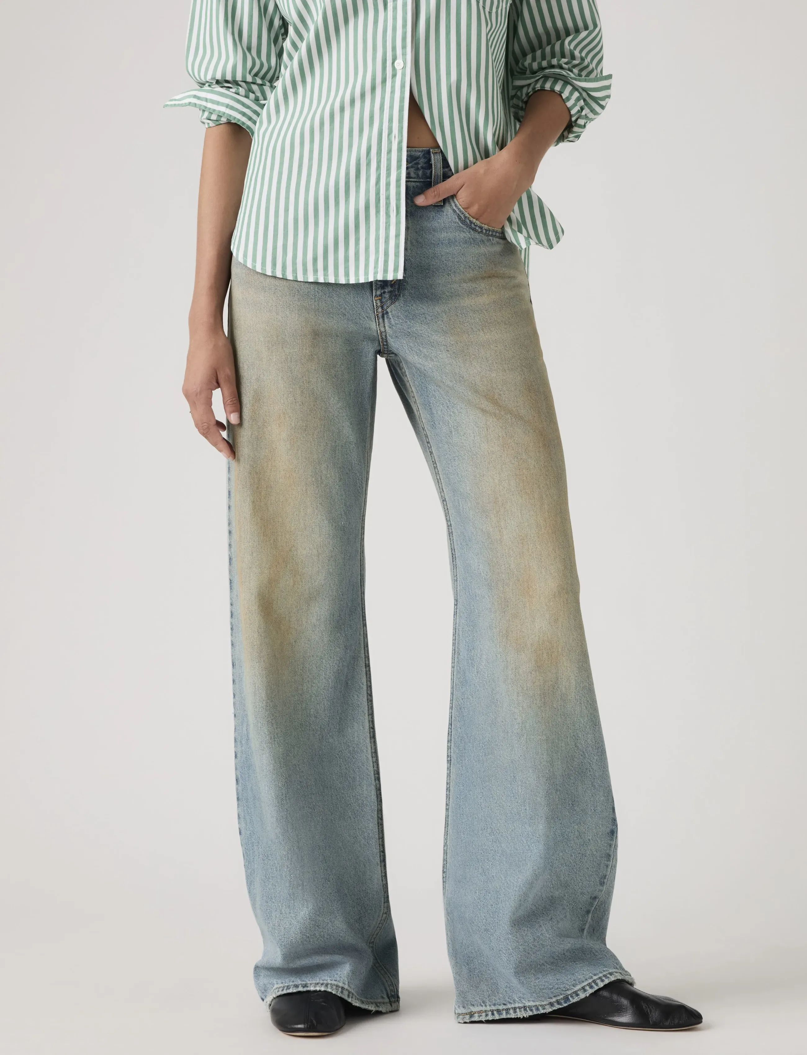 Levi's® - LOOSE BOOT OFF ROADING - bootcut gallabuxur - med indigo - worn in - 5