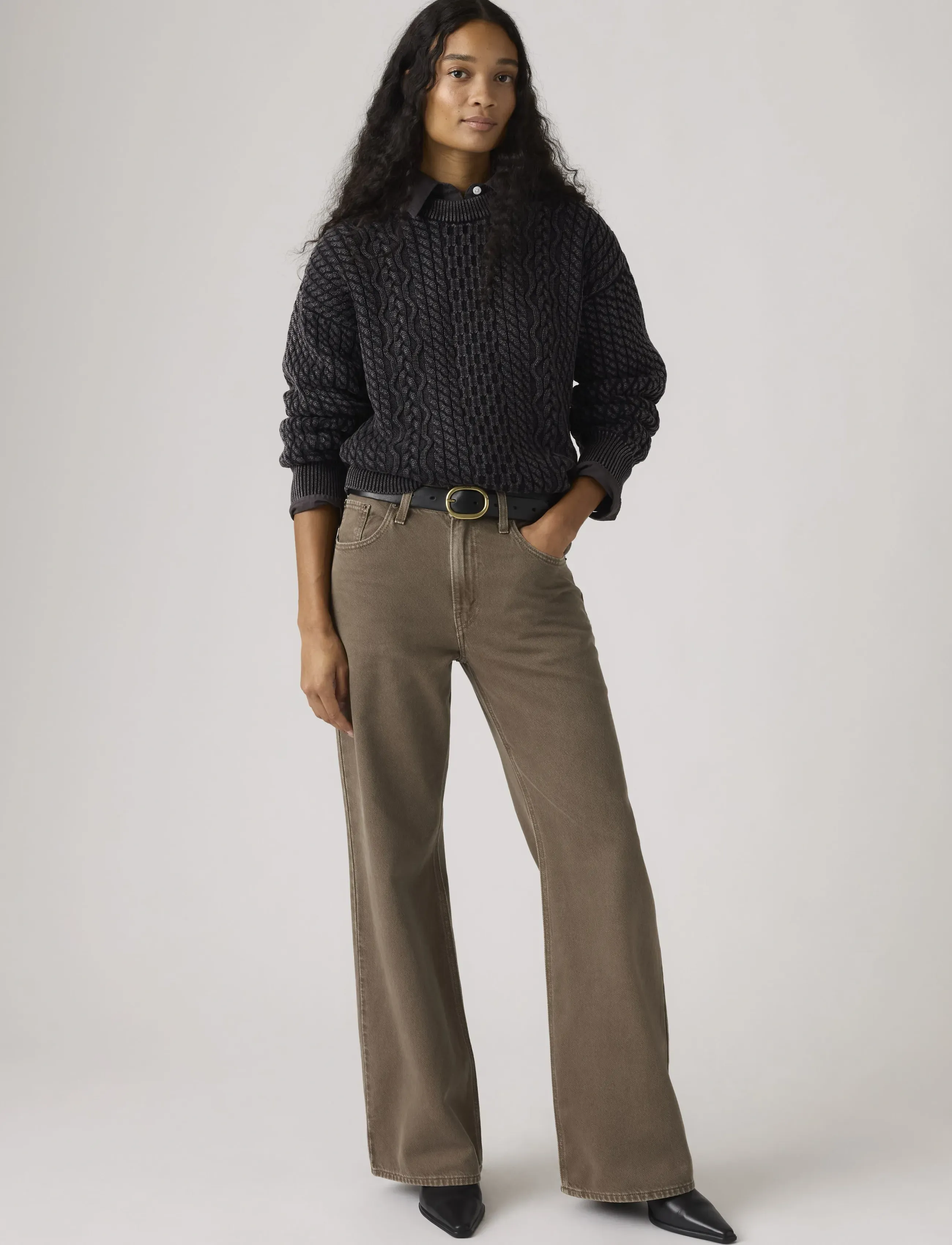 Levi's® LOOSE BOOT WASHED CANTEEN GD C - Transitional Layering - BROWNS / brown