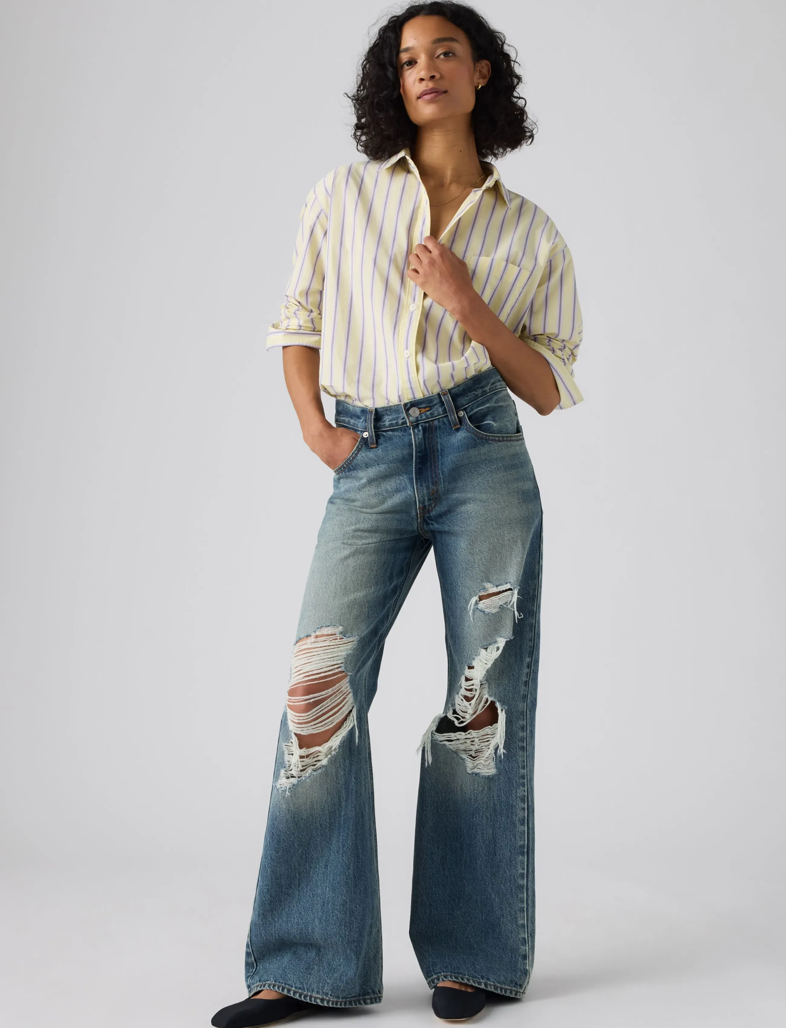 Levi's® LOOSE BOOT WELL VENTILATED - Denimkläder - MED INDIGO - WORN IN / blue