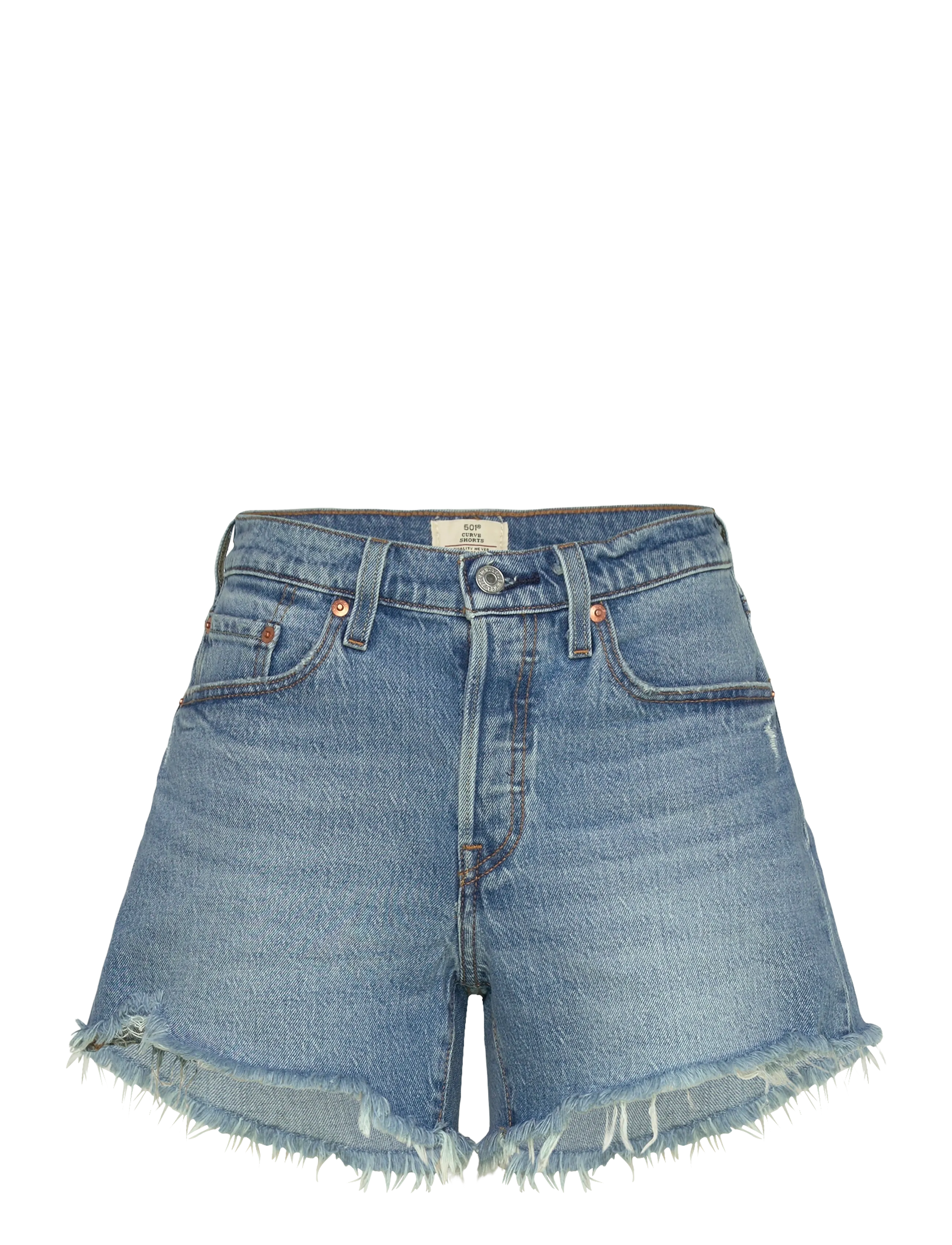 Levi's® 501 CURVE SHORT EN MASSE - Shorts - MED INDIGO - WORN IN / blue