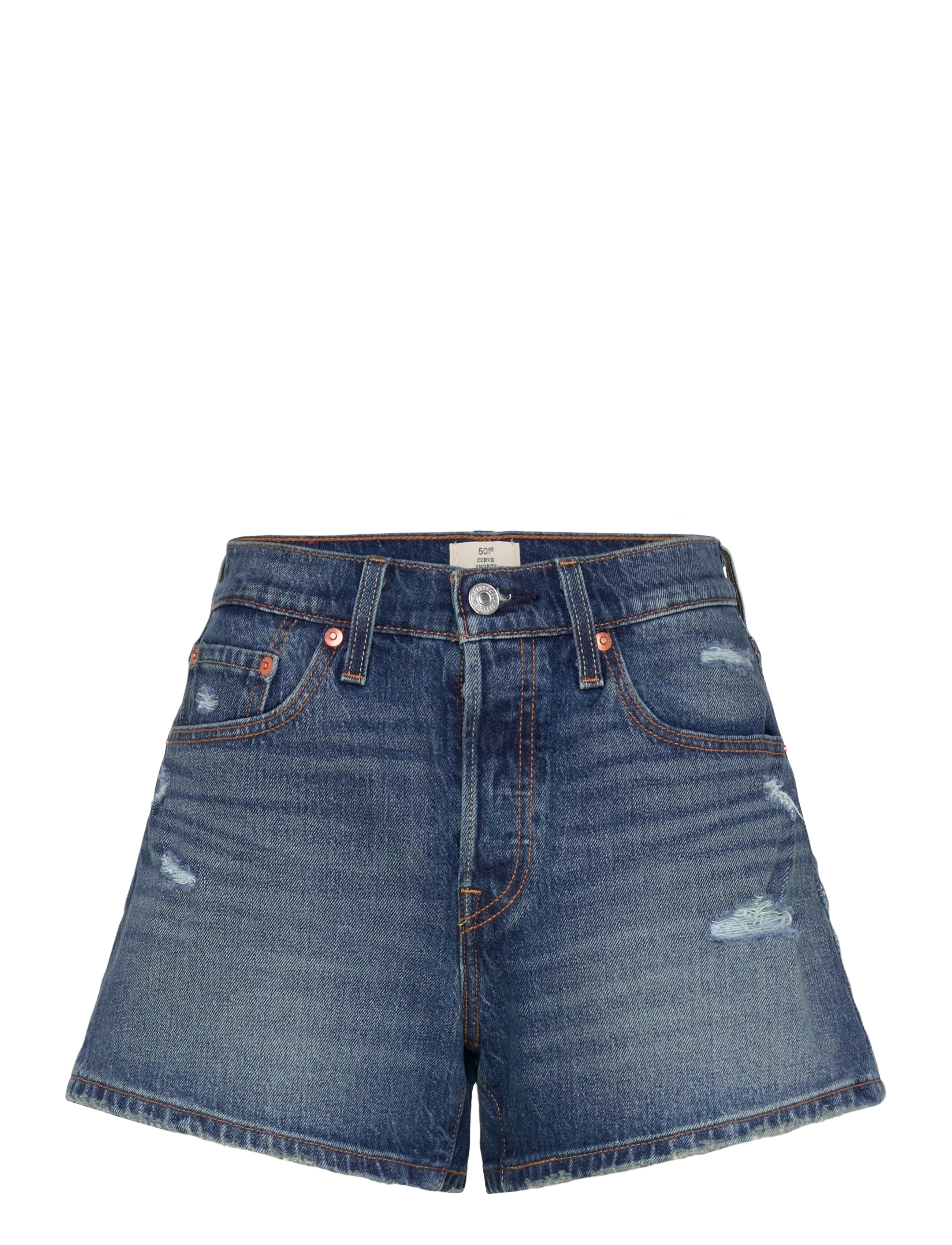 Levi's® 501 CURVE SHORT HAPPY VIBES CU - Shorts - DARK INDIGO - WORN IN / navy